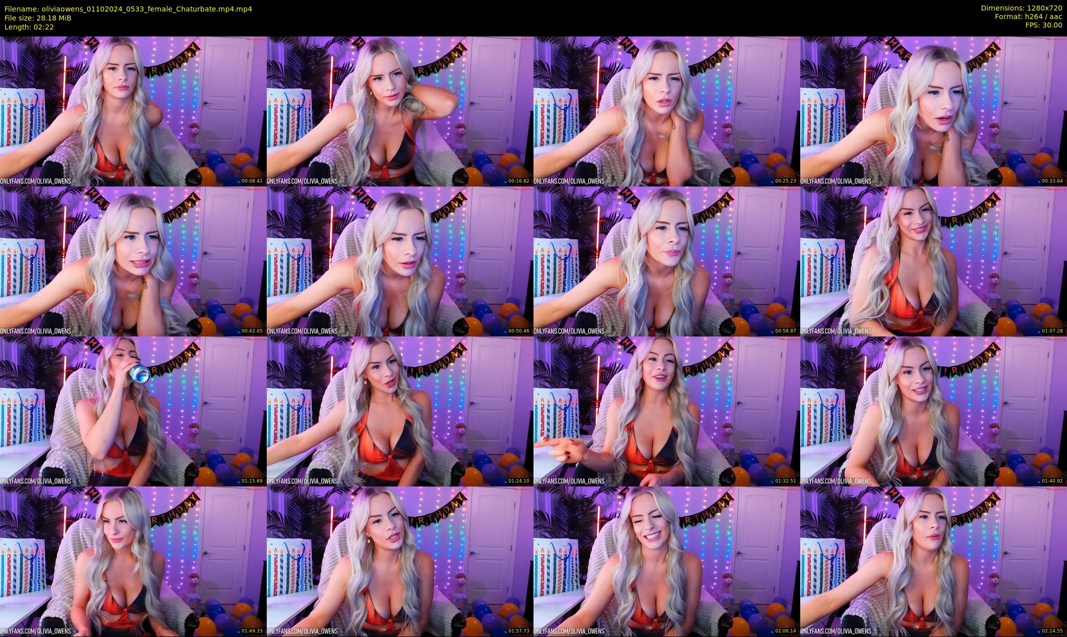 oliviaowens — 3 minute Chaturbate female cam show recording, 720p, Oct 1, 2024