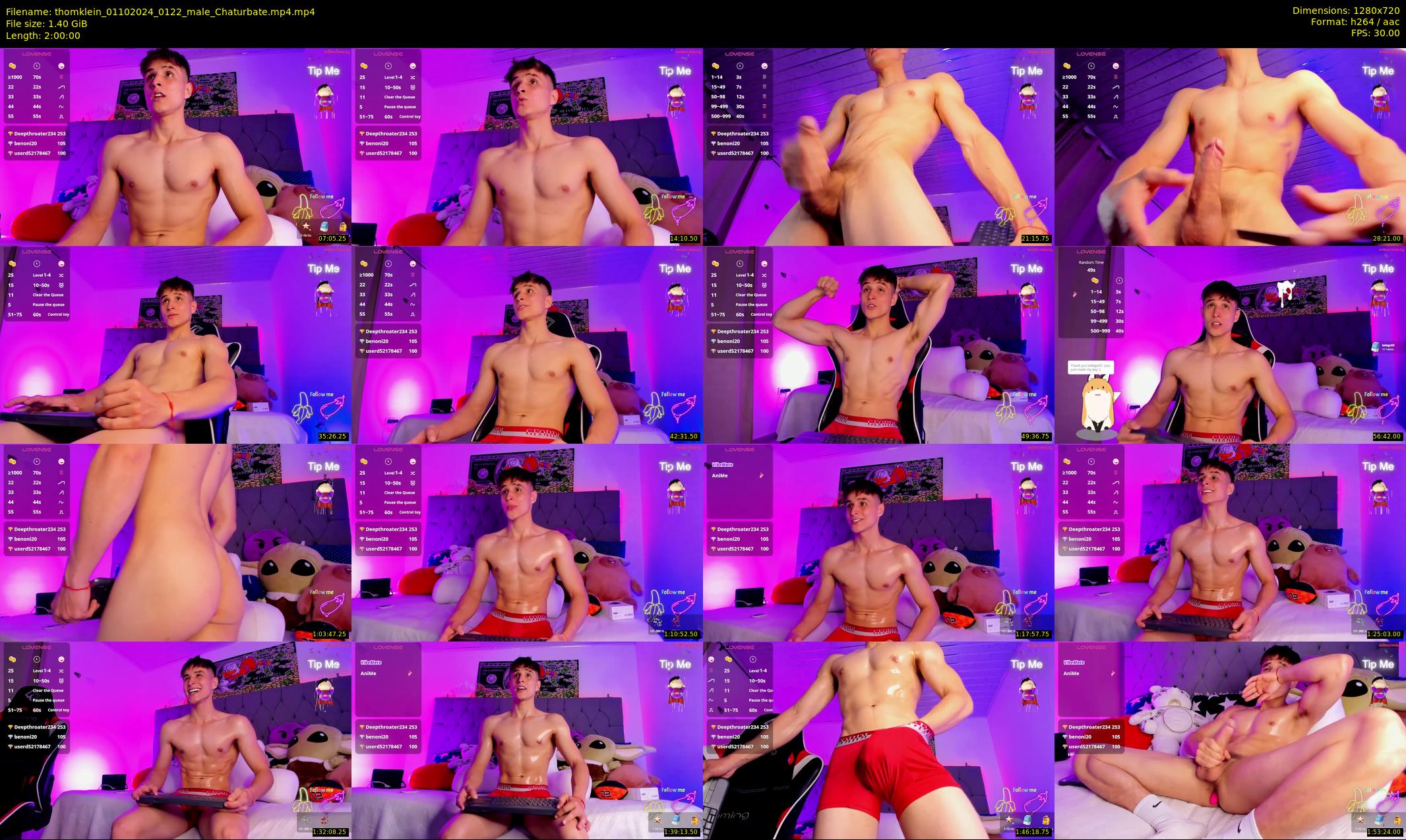 thomklein — 120 minute Chaturbate male cam show recording, 720p, Oct 1, 2024