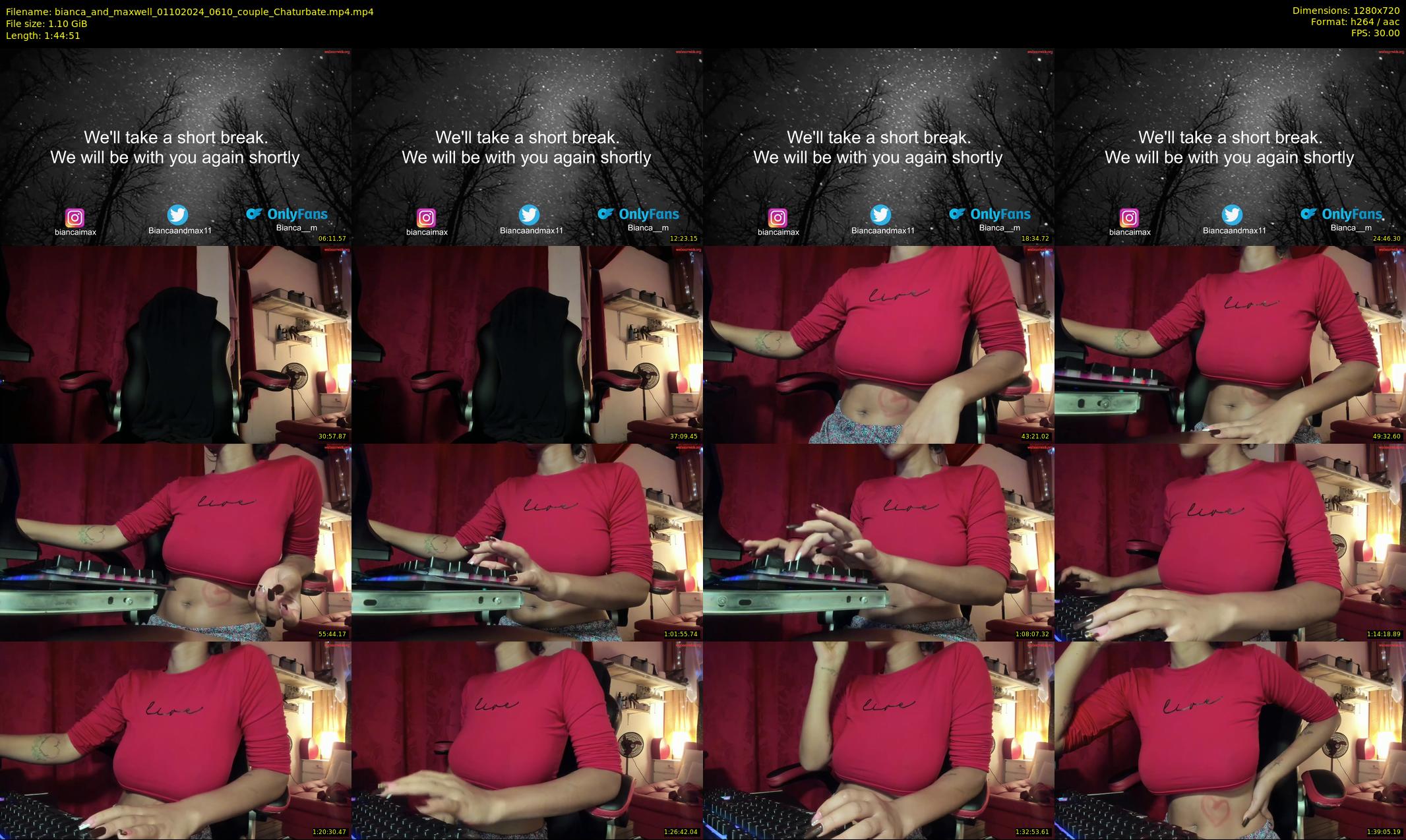 bianca_and_maxwell — 105 minute Chaturbate couple cam show recording, 720p, Oct 1, 2024