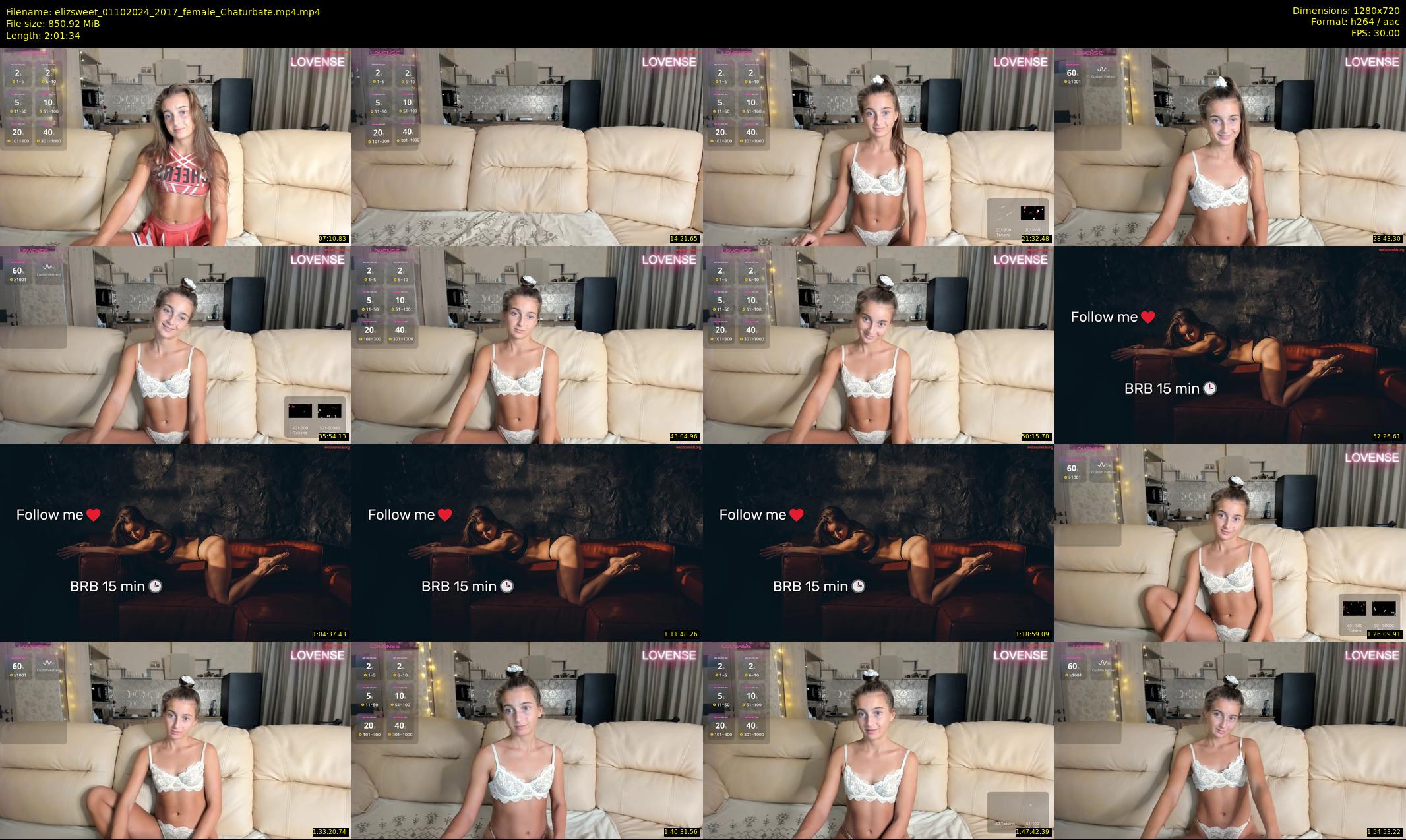 elizsweet — 122 minute Chaturbate female cam show recording, 720p, Oct 1, 2024