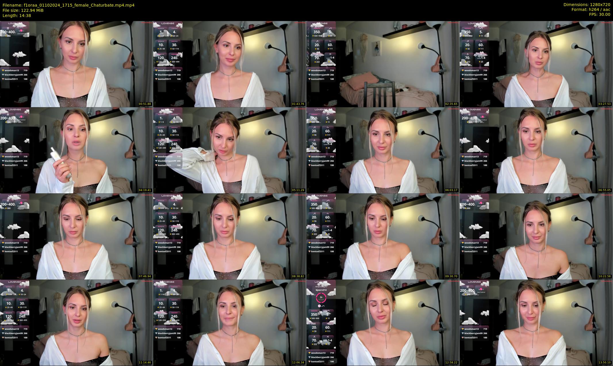 f1oraa — 15 minute Chaturbate female cam show recording, 720p, Oct 1, 2024