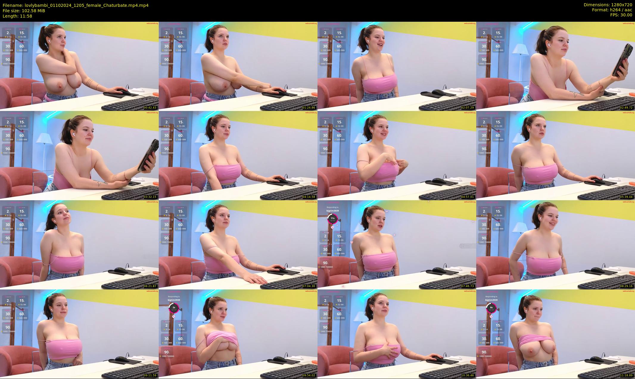 lovlybambi — 12 minute Chaturbate female cam show recording, 720p, Oct 1, 2024