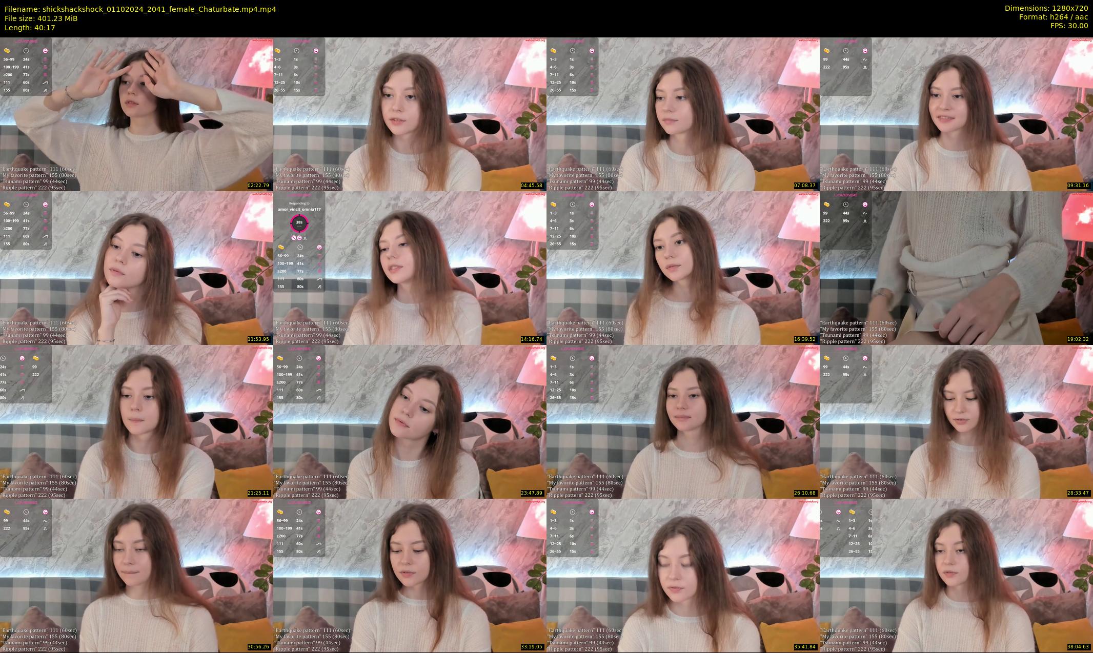 shickshackshock — 41 minute Chaturbate female cam show recording, 720p, Oct 1, 2024