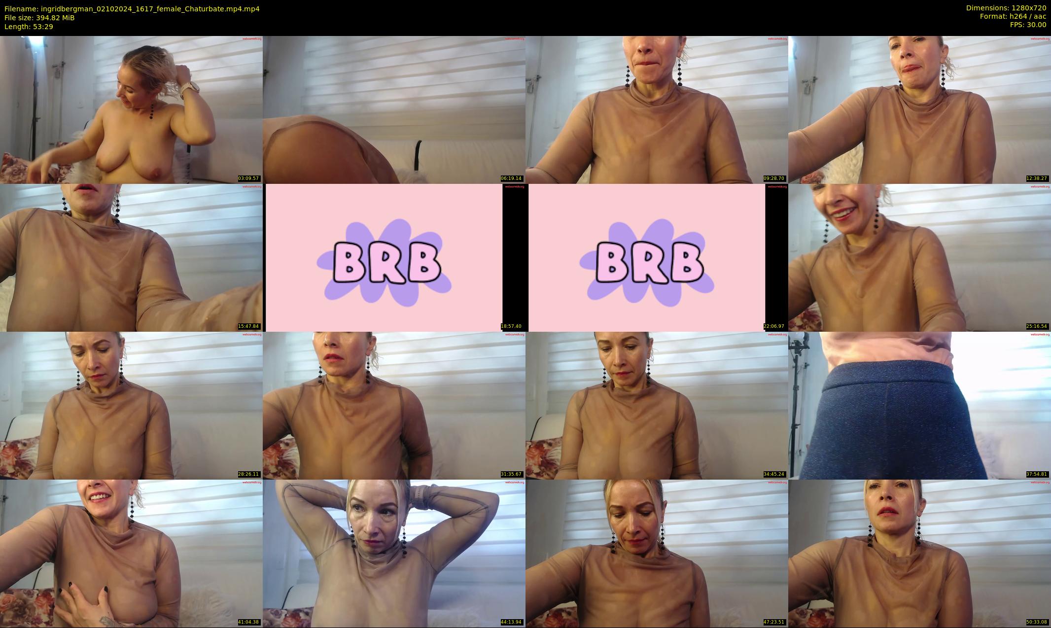 ingridbergman — 54 minute Chaturbate female cam show recording, 720p, Oct 2, 2024