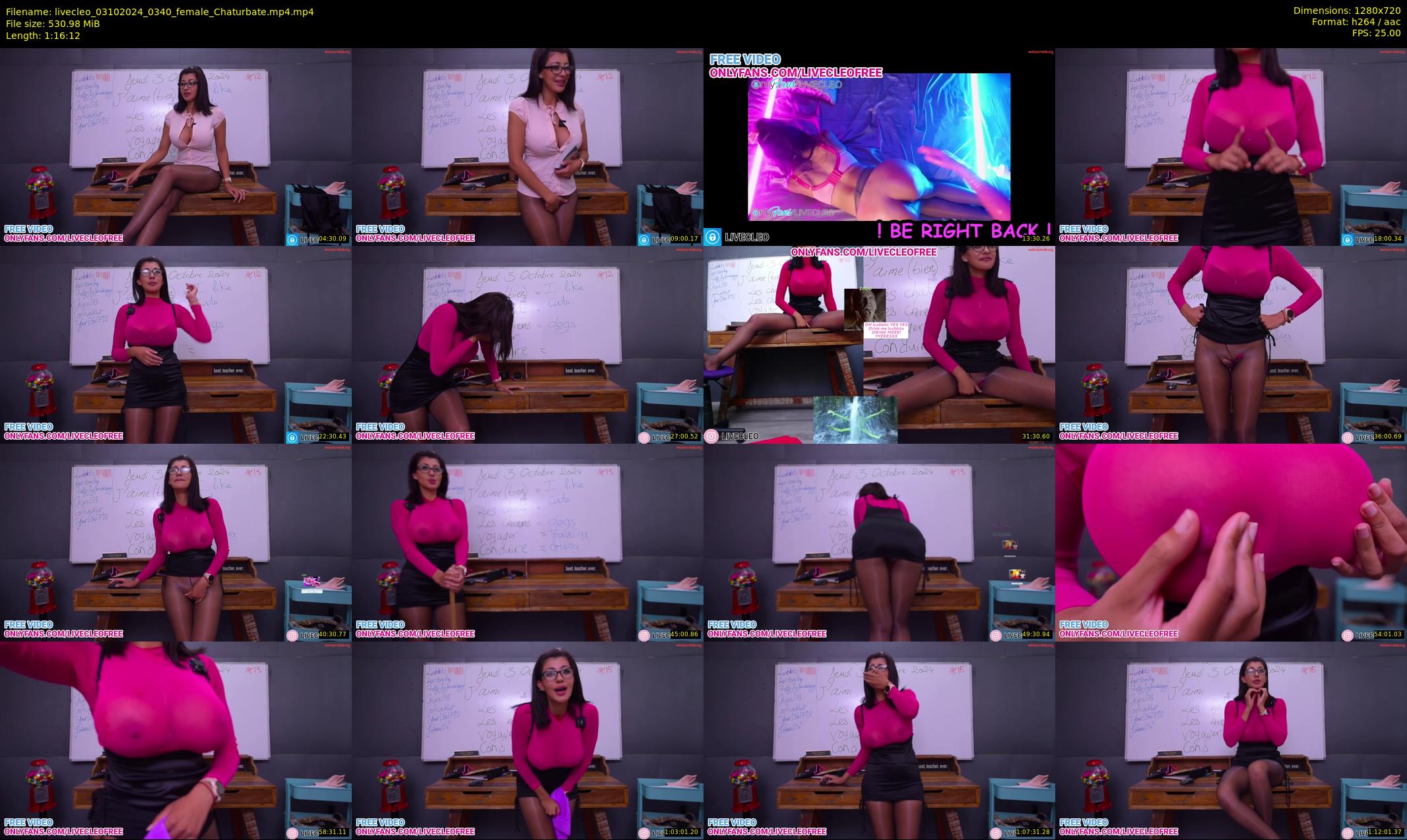 livecleo — 77 minute Chaturbate female cam show recording, 720p, Oct 3, 2024