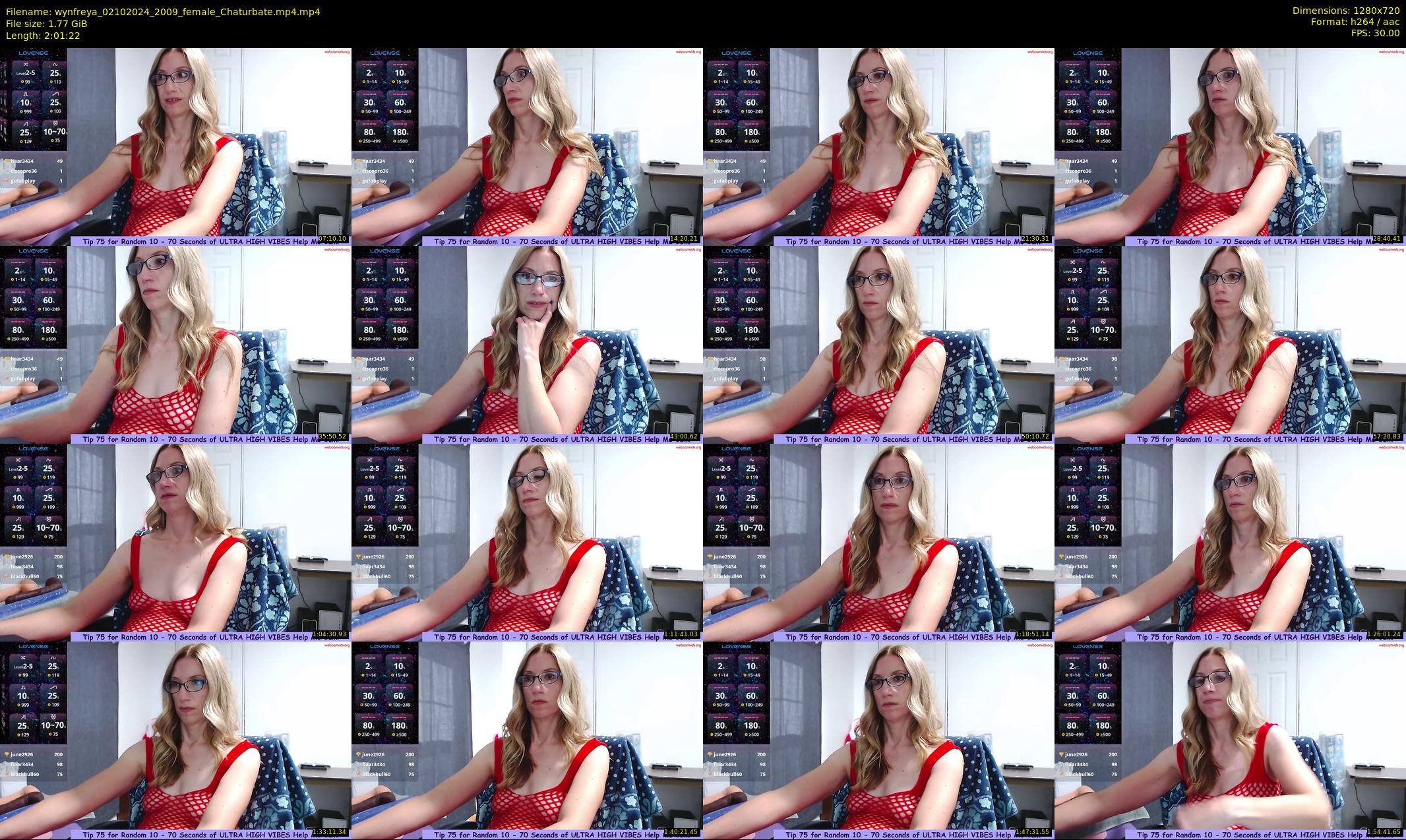 wynfreya — 122 minute Chaturbate female cam show recording, 720p, Oct 2, 2024