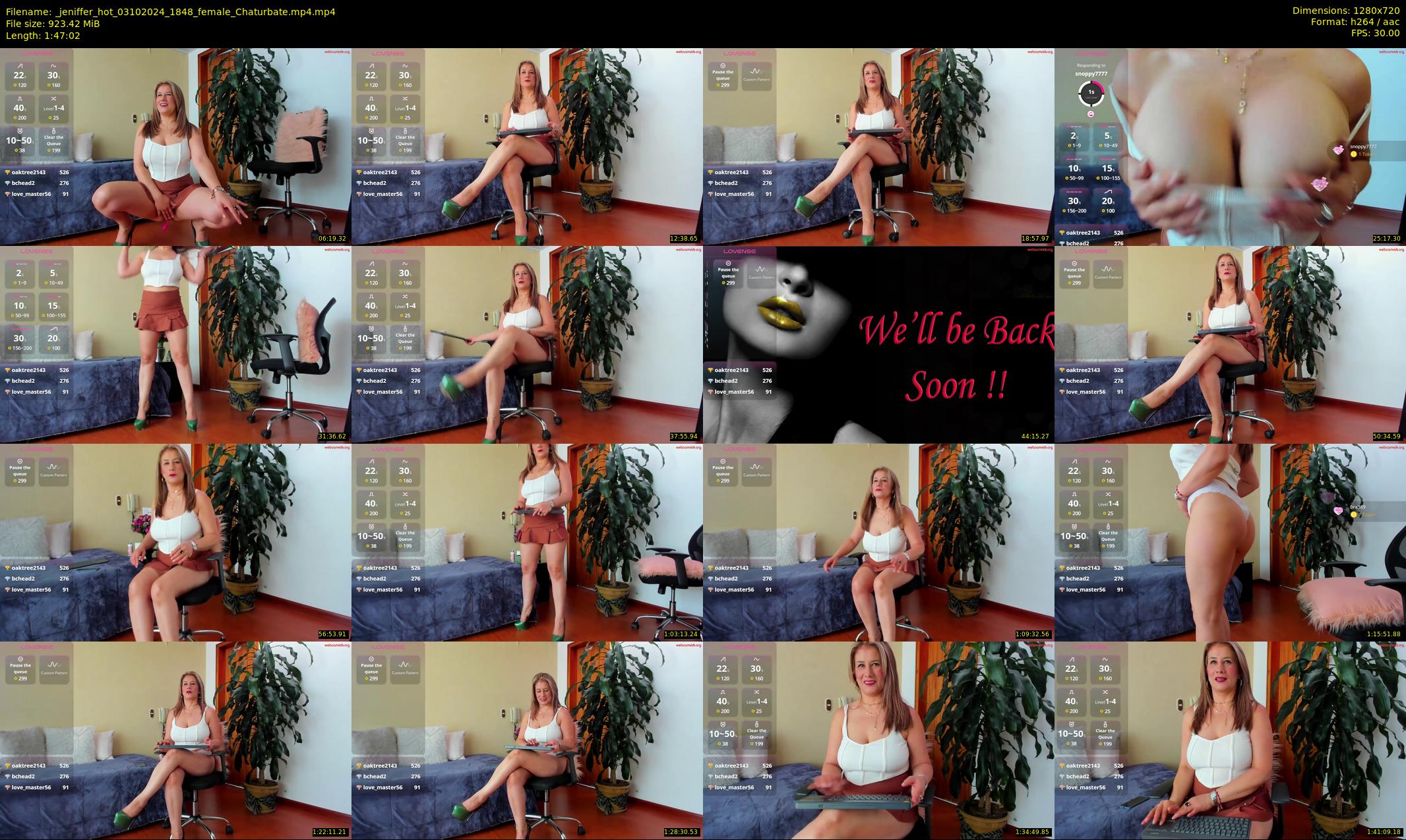 _jeniffer_hot — 108 minute Chaturbate female cam show recording, 720p, Oct 3, 2024