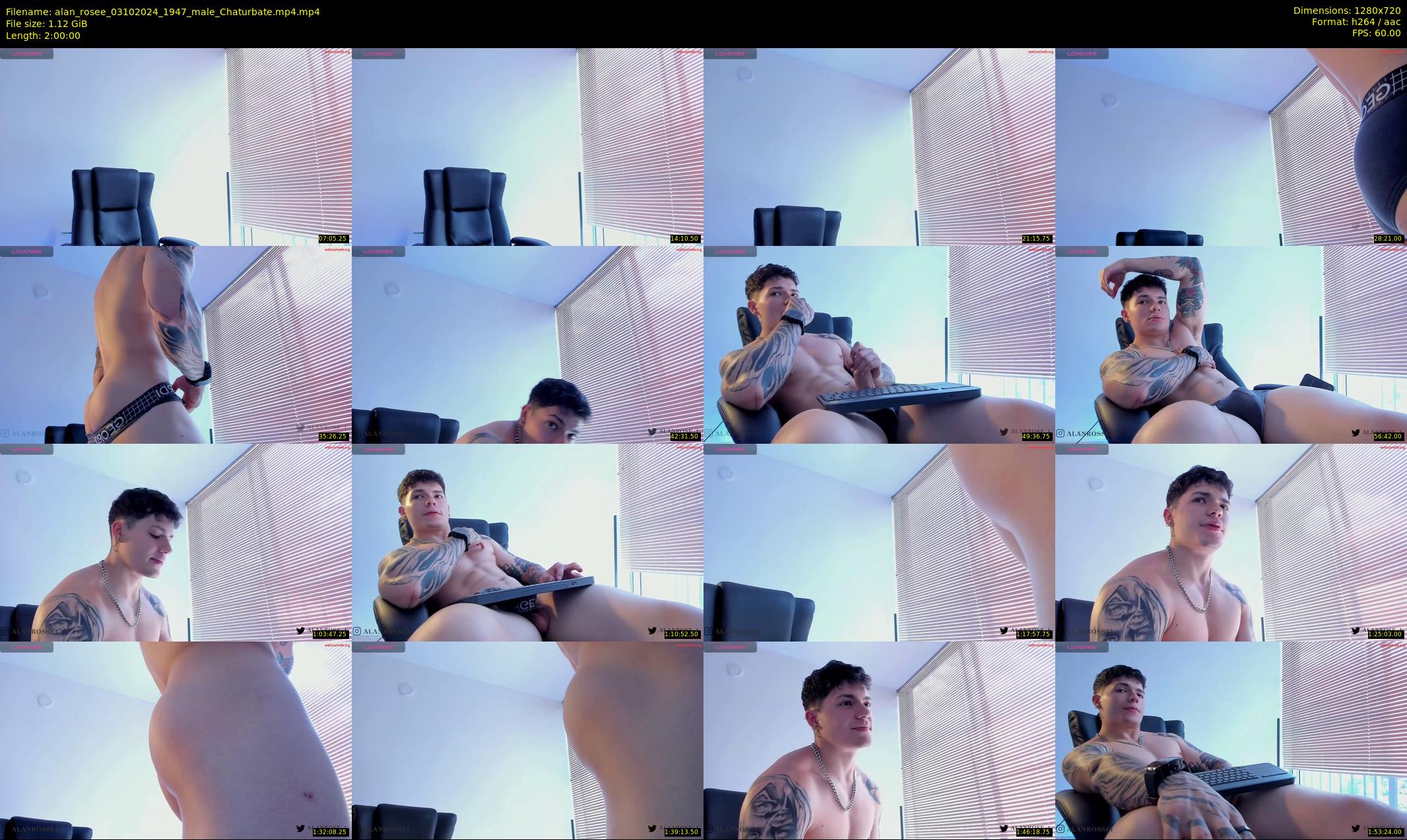 alan_rosee — 120 minute Chaturbate male cam show recording, 720p, Oct 3, 2024