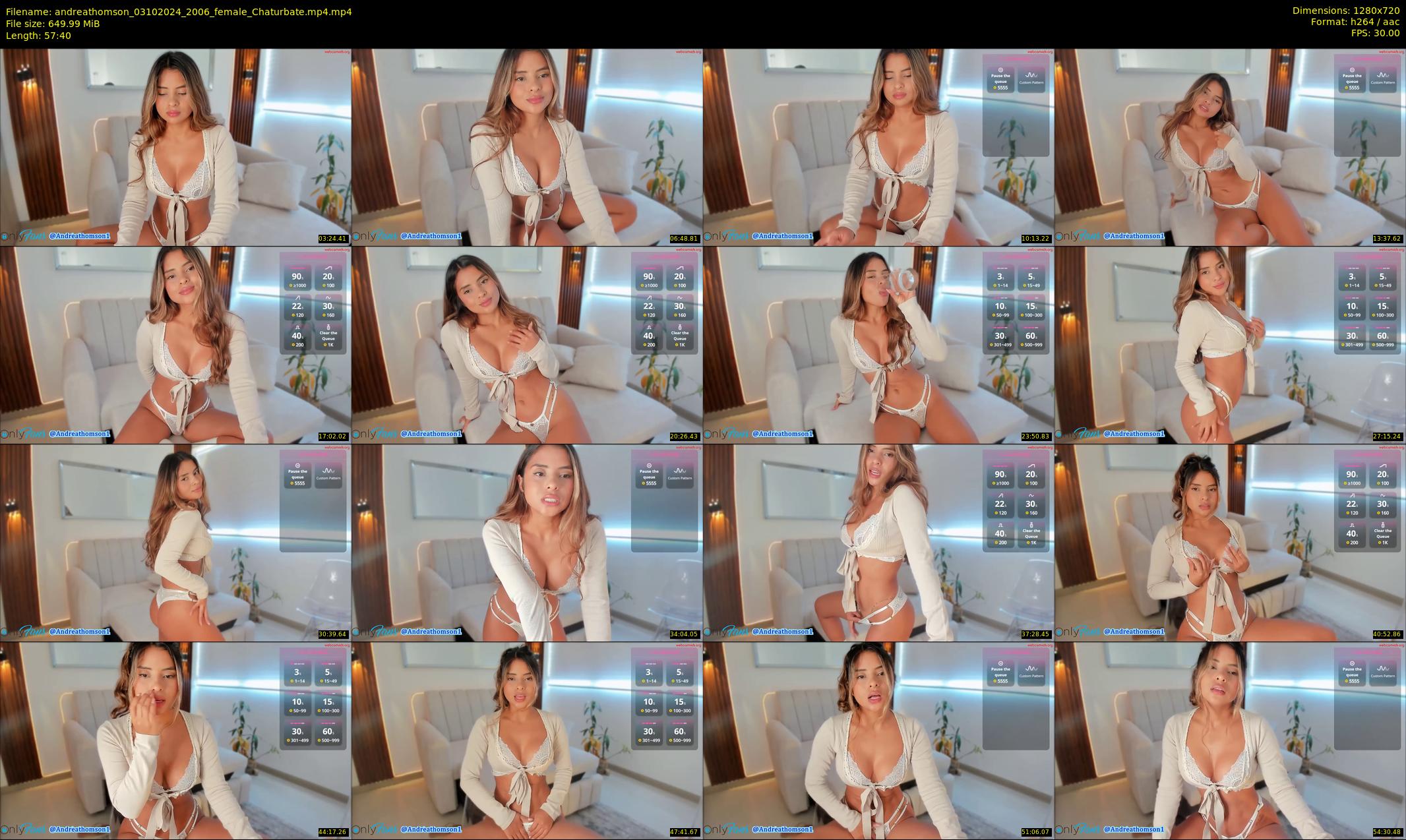 andreathomson — 58 minute Chaturbate female cam show recording, 720p, Oct 3, 2024