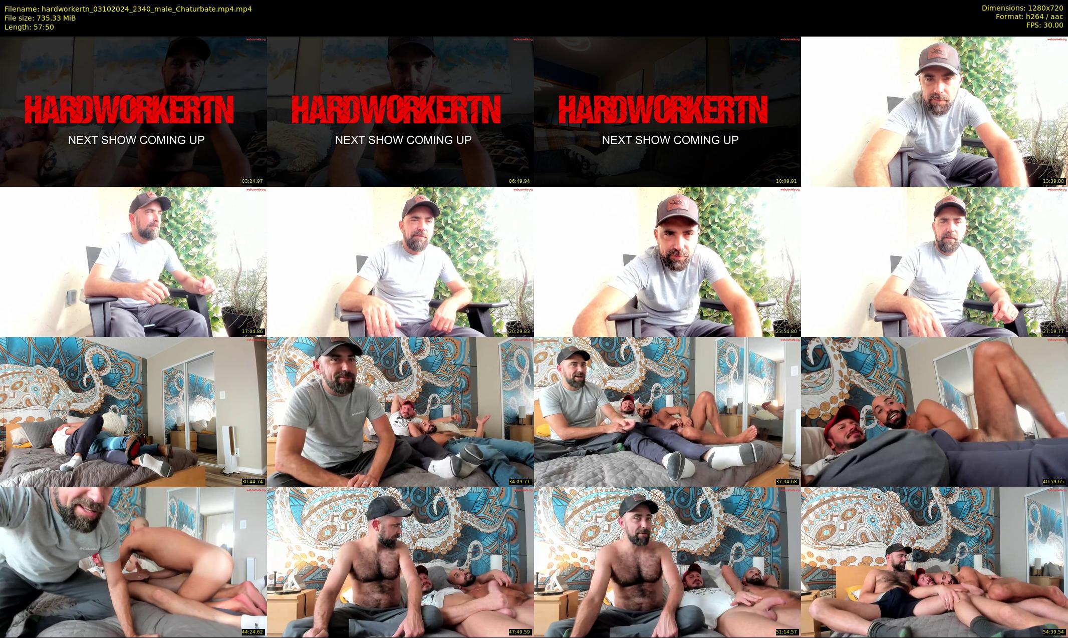 hardworkertn — 58 minute Chaturbate male cam show recording, 720p, Oct 3, 2024