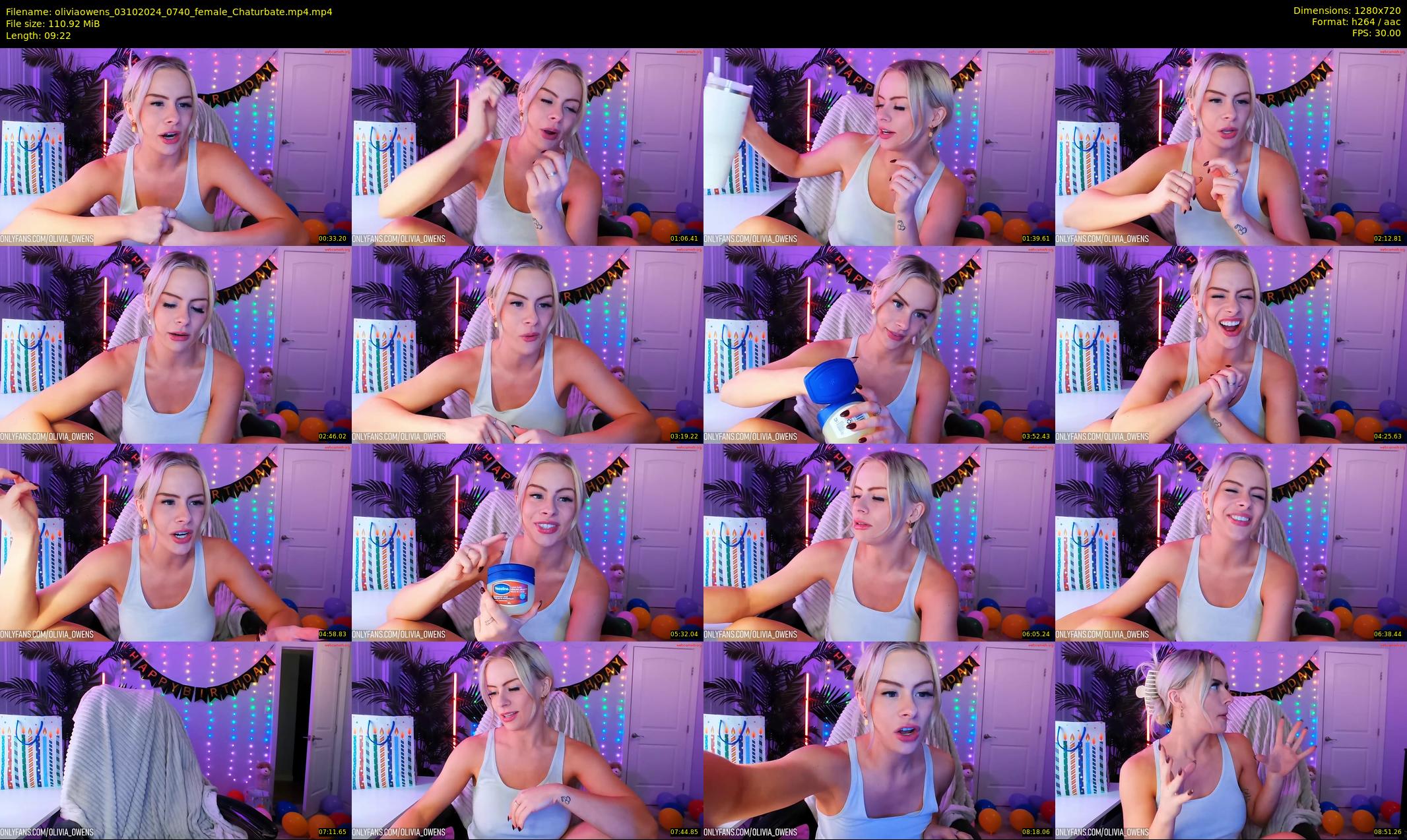 oliviaowens — 10 minute Chaturbate female cam show recording, 720p, Oct 3, 2024
