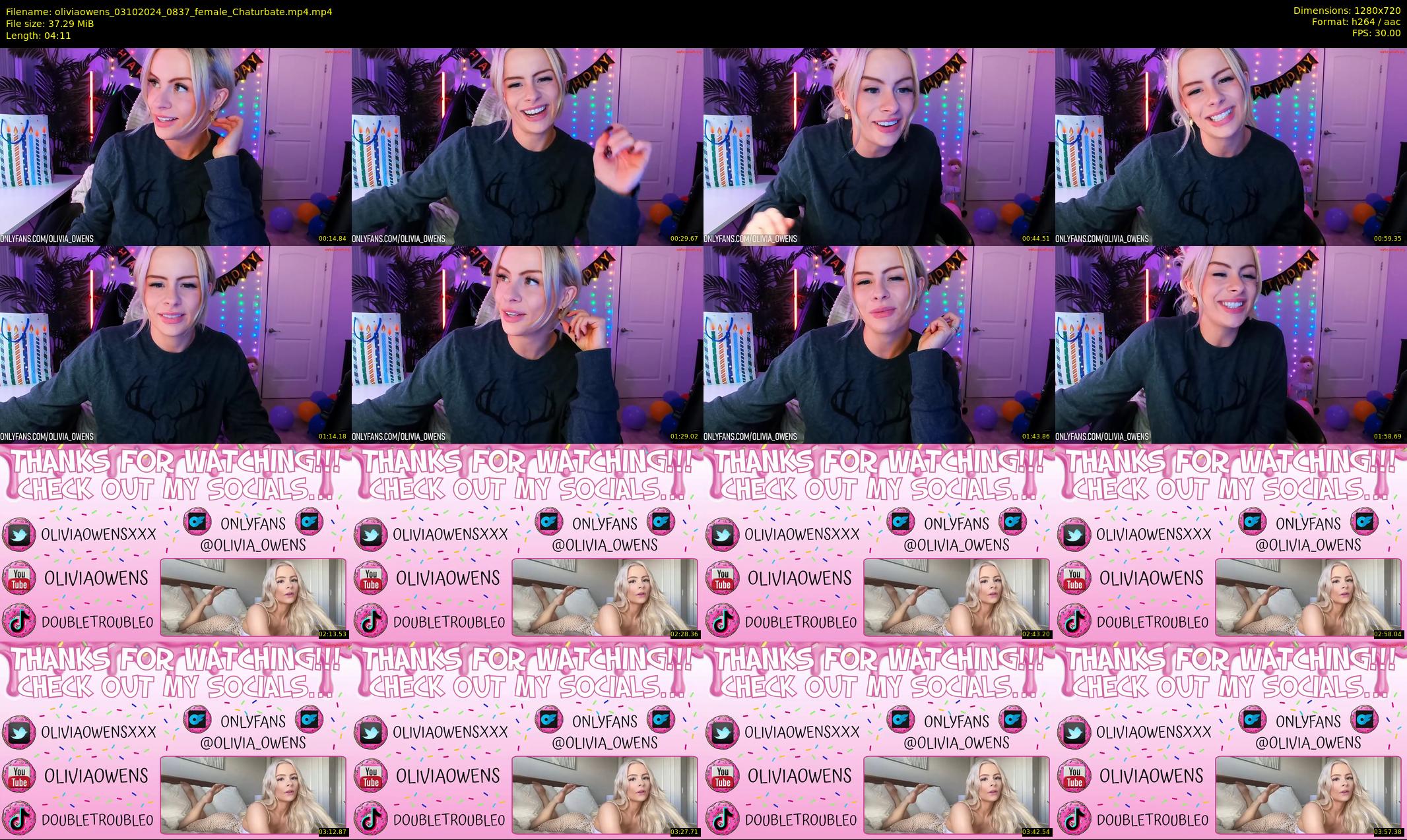 oliviaowens — 5 minute Chaturbate female cam show recording, 720p, Oct 3, 2024