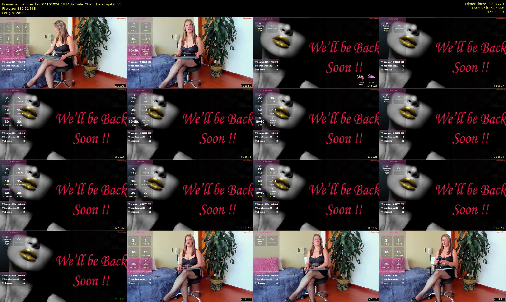 _jeniffer_hot — 29 minute Chaturbate female cam show recording, 720p, Oct 4, 2024