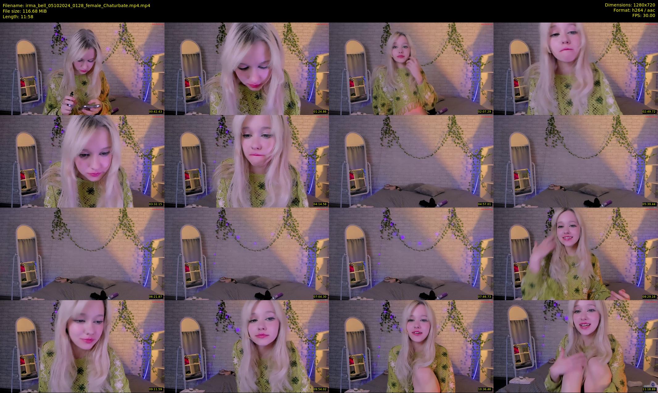 irma_bell — 12 minute Chaturbate female cam show recording, 720p, Oct 5, 2024