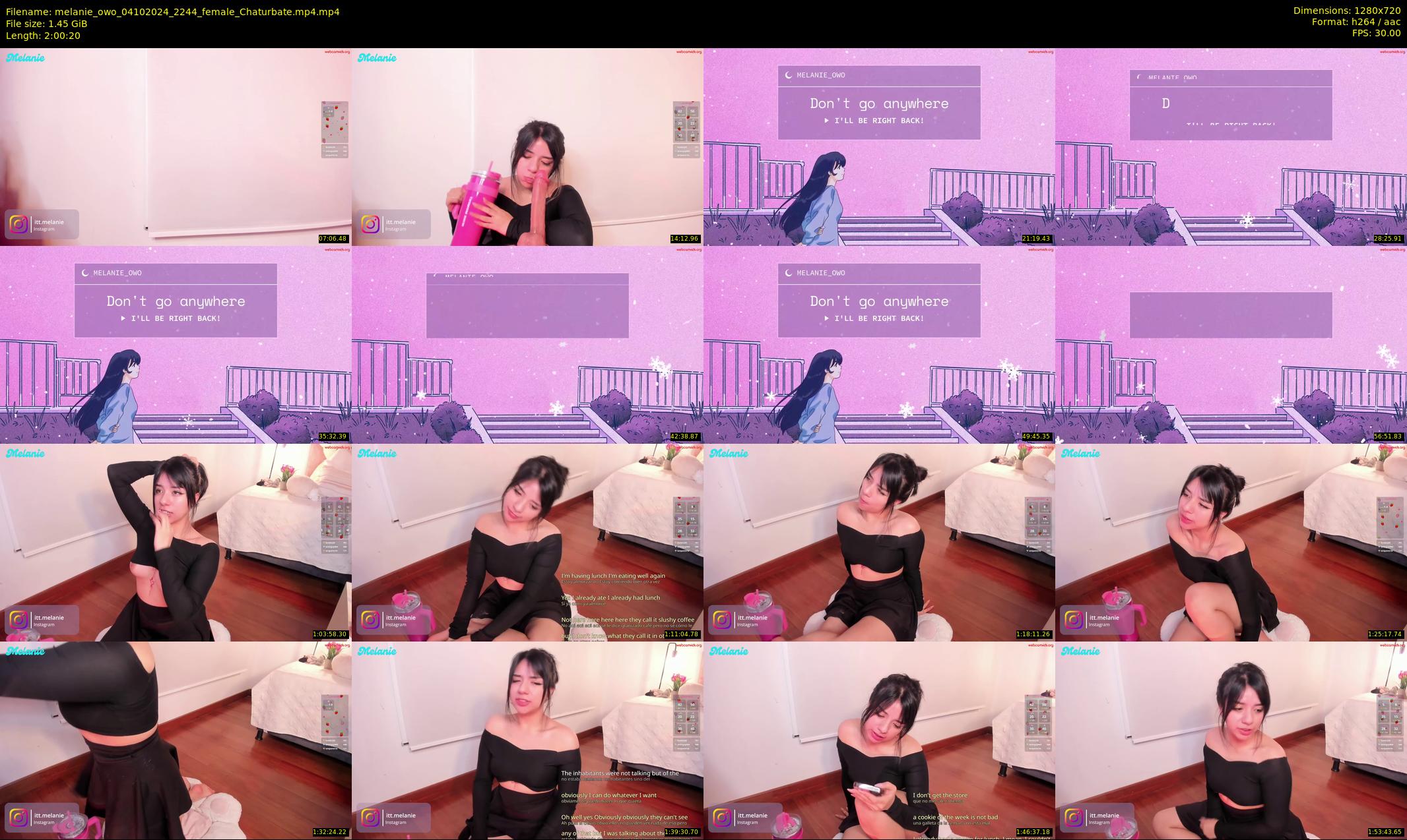 melanie_owo — 121 minute Chaturbate female cam show recording, 720p, Oct 4, 2024