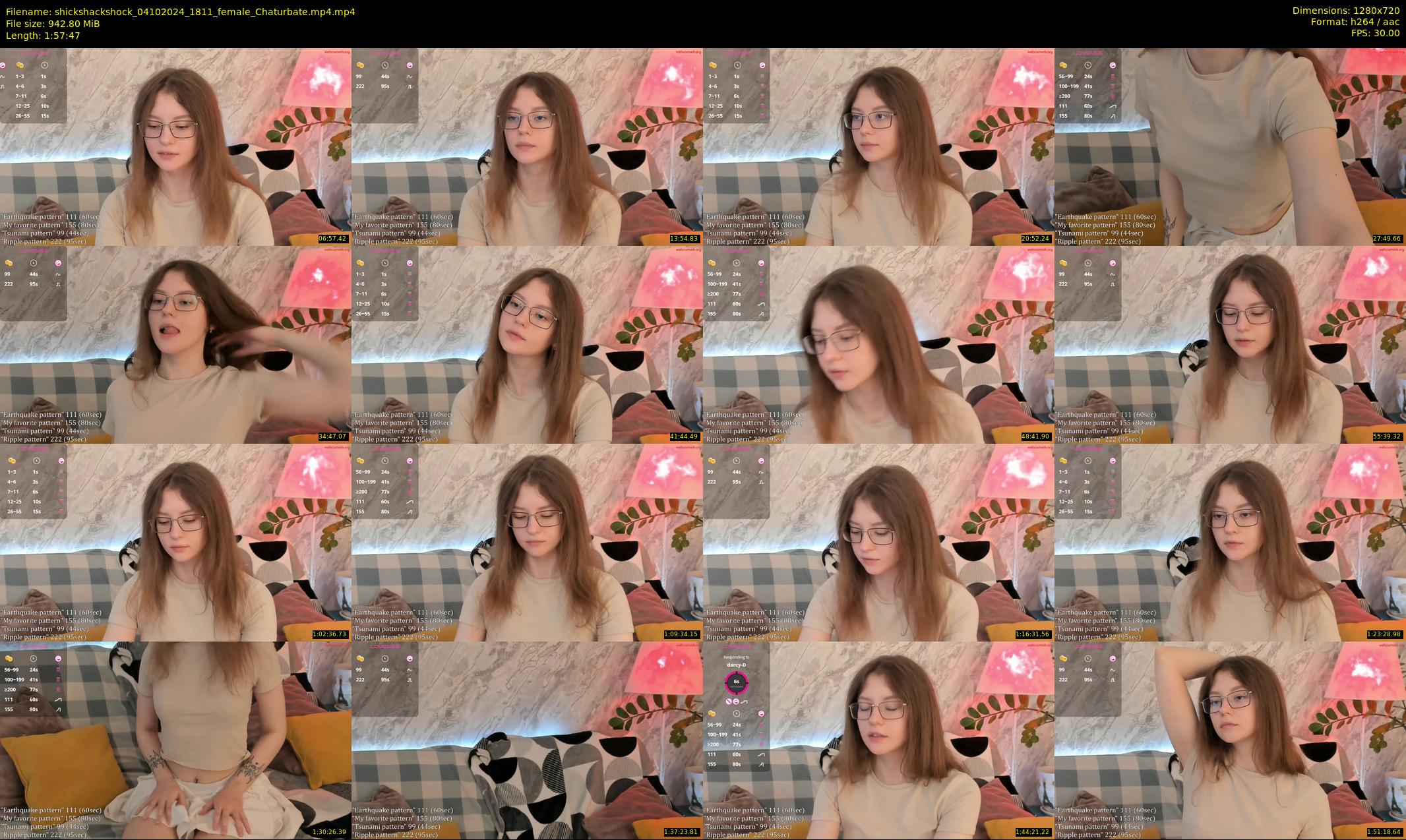 shickshackshock — 118 minute Chaturbate female cam show recording, 720p, Oct 4, 2024