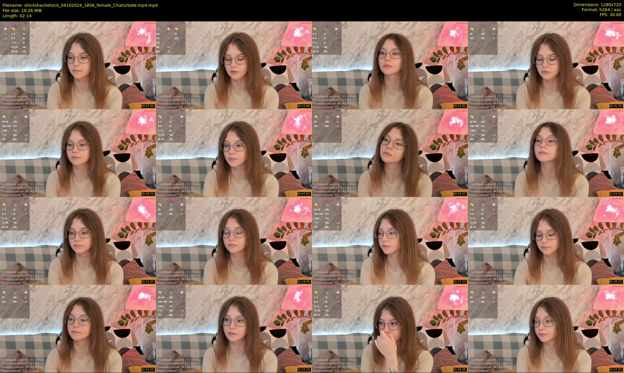shickshackshock — 3 minute Chaturbate female cam show recording, 720p, Oct 4, 2024