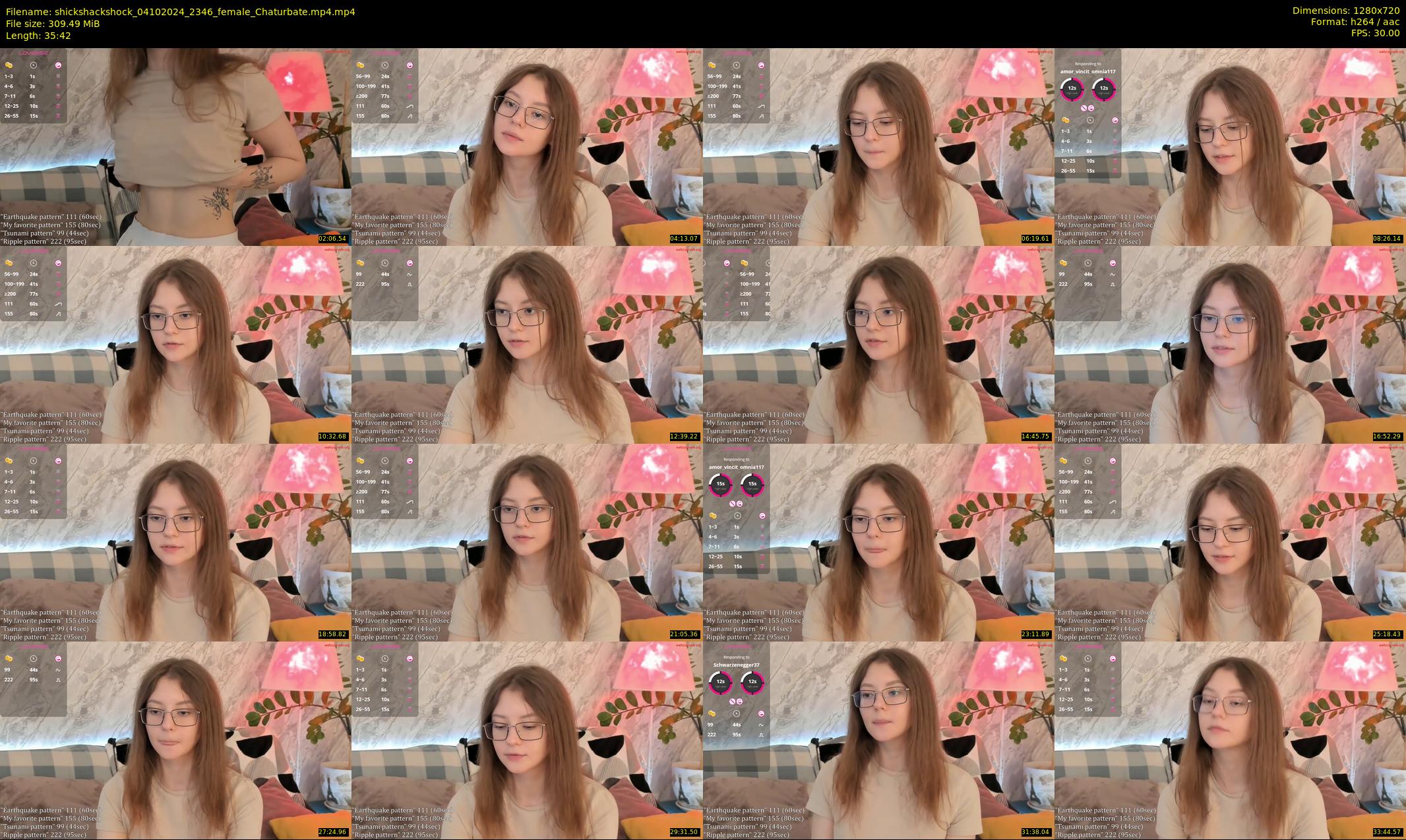 shickshackshock — 36 minute Chaturbate female cam show recording, 720p, Oct 4, 2024