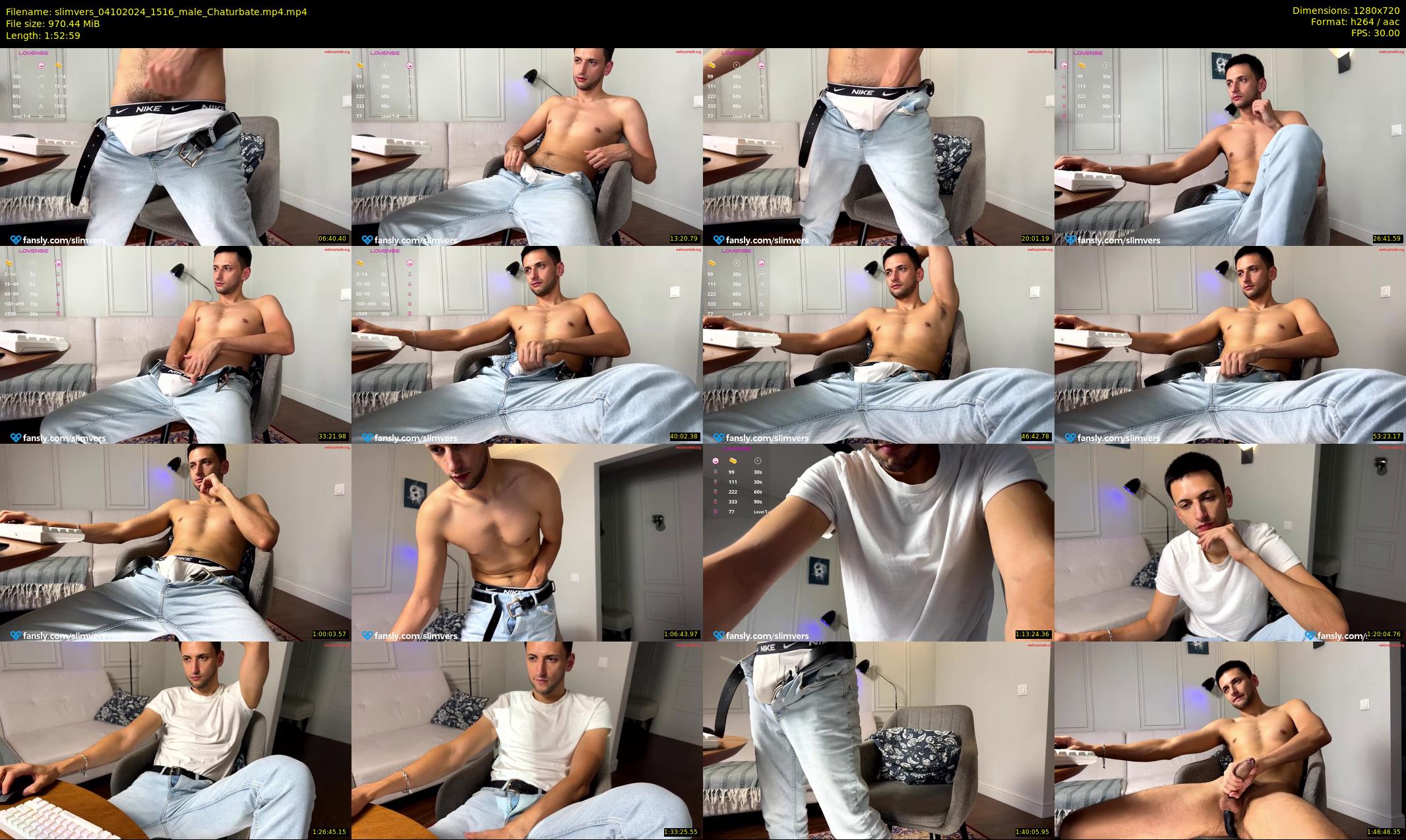 slimvers — 113 minute Chaturbate male cam show recording, 720p, Oct 4, 2024