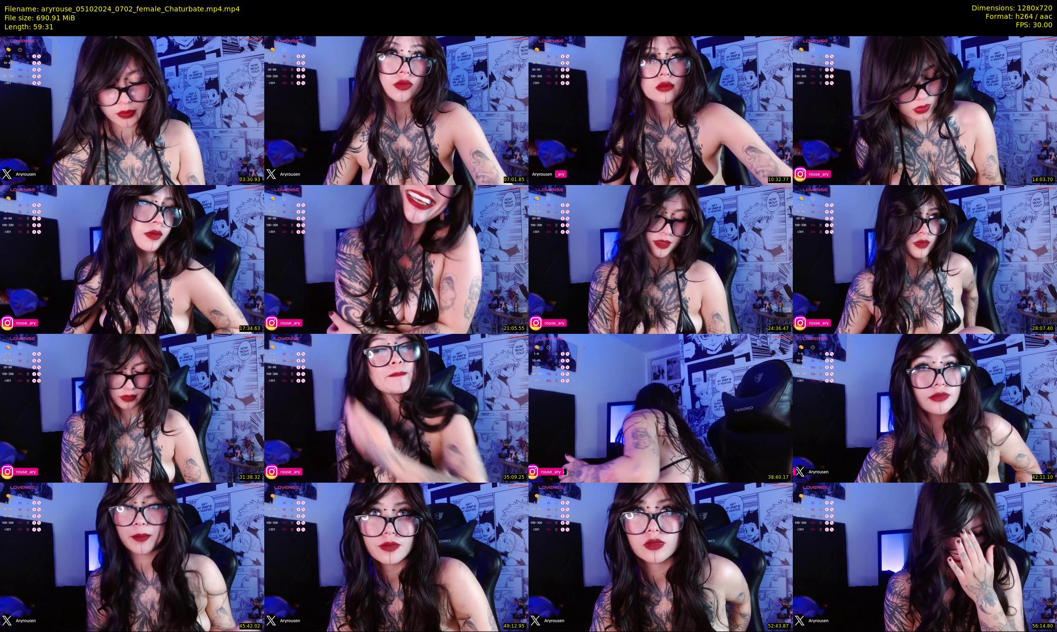 aryrouse — 60 minute Chaturbate female cam show recording, 720p, Oct 5, 2024