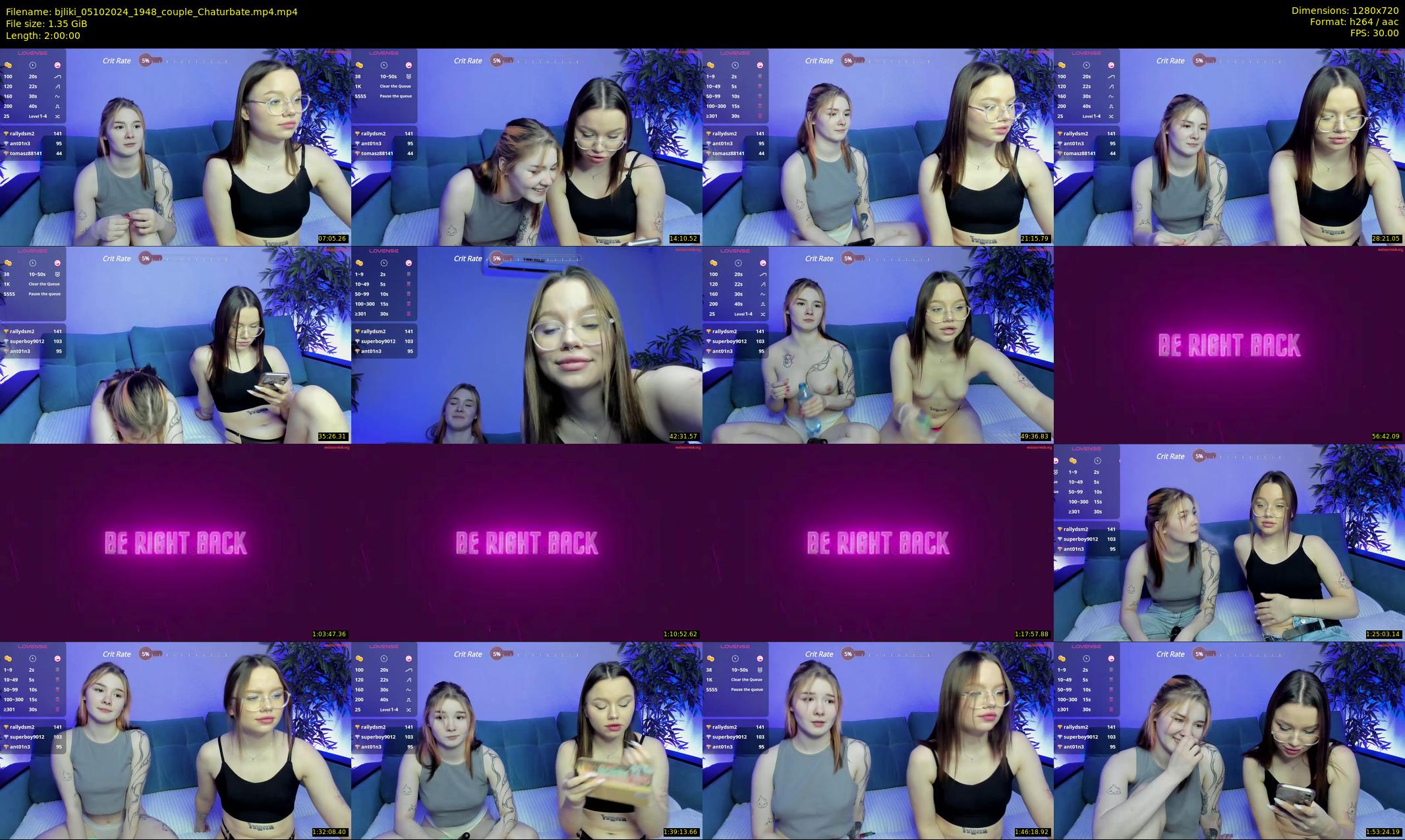 bjliki — 120 minute Chaturbate couple cam show recording, 720p, Oct 5, 2024
