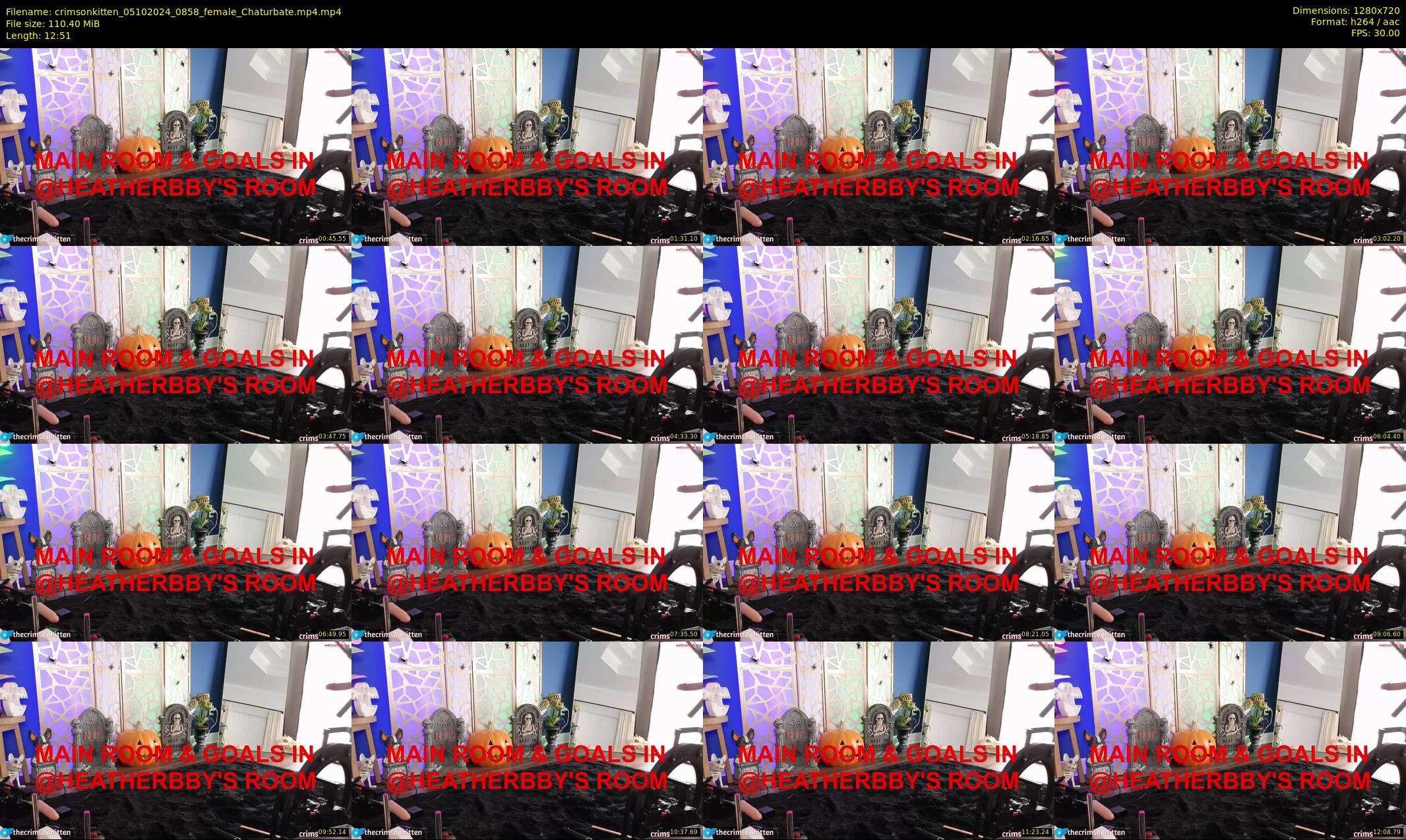 crimsonkitten — 13 minute Chaturbate female cam show recording, 720p, Oct 5, 2024