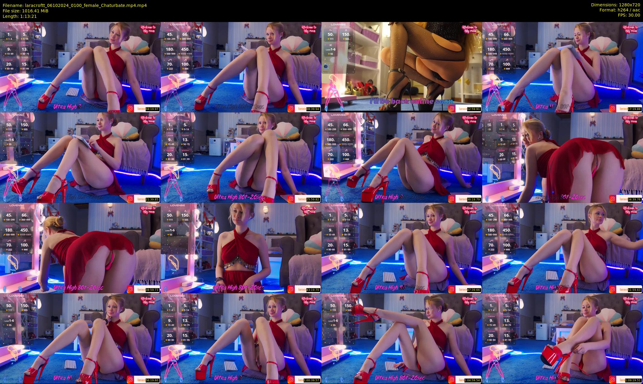 laracroftt — 74 minute Chaturbate female cam show recording, 720p, Oct 6, 2024