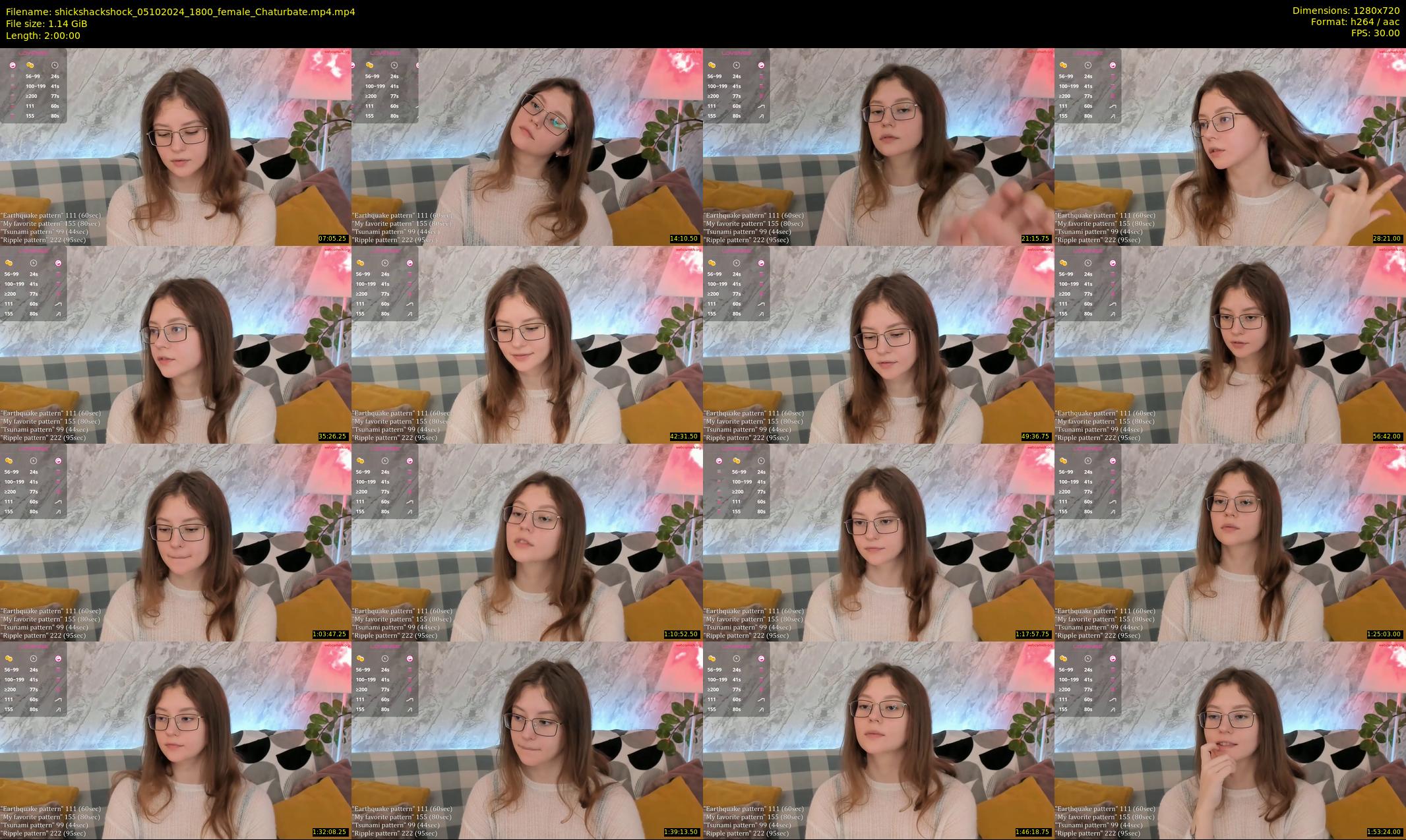 shickshackshock — 120 minute Chaturbate female cam show recording, 720p, Oct 5, 2024