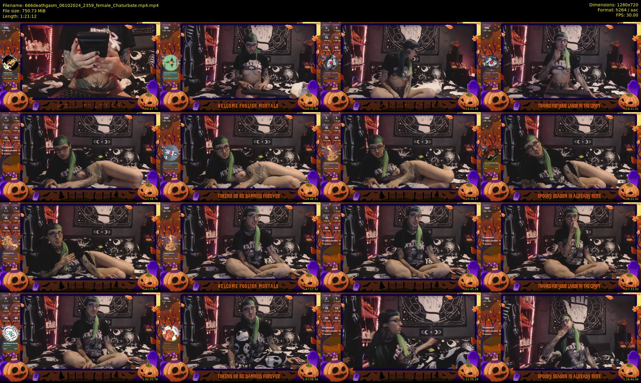 666deathgasm — 82 minute Chaturbate female cam show recording, 720p, Oct 6, 2024