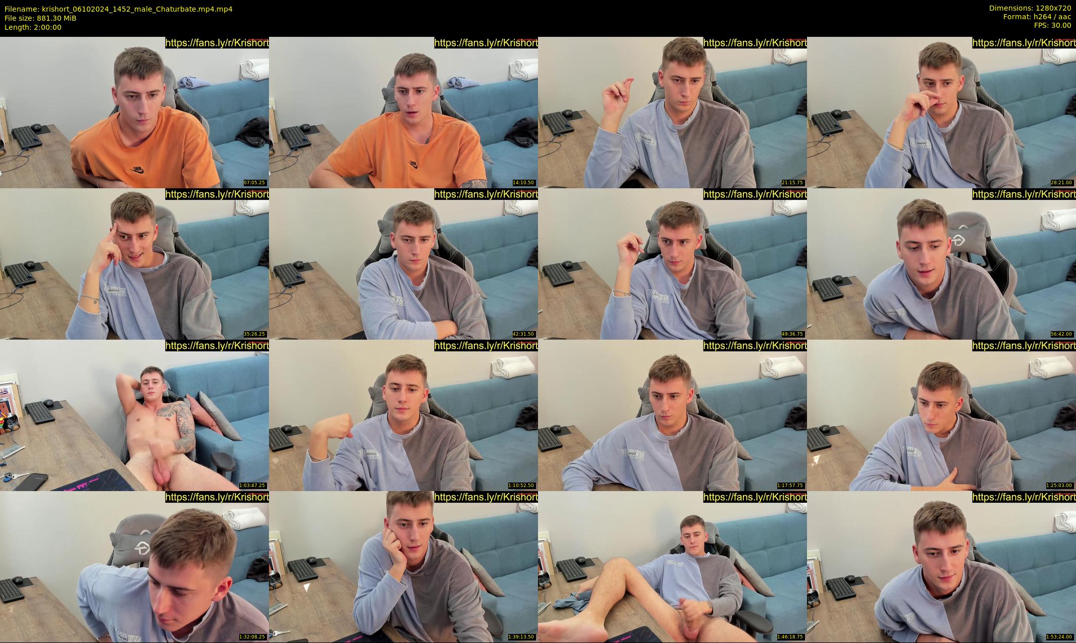 krishort — 120 minute Chaturbate male cam show recording, 720p, Oct 6, 2024