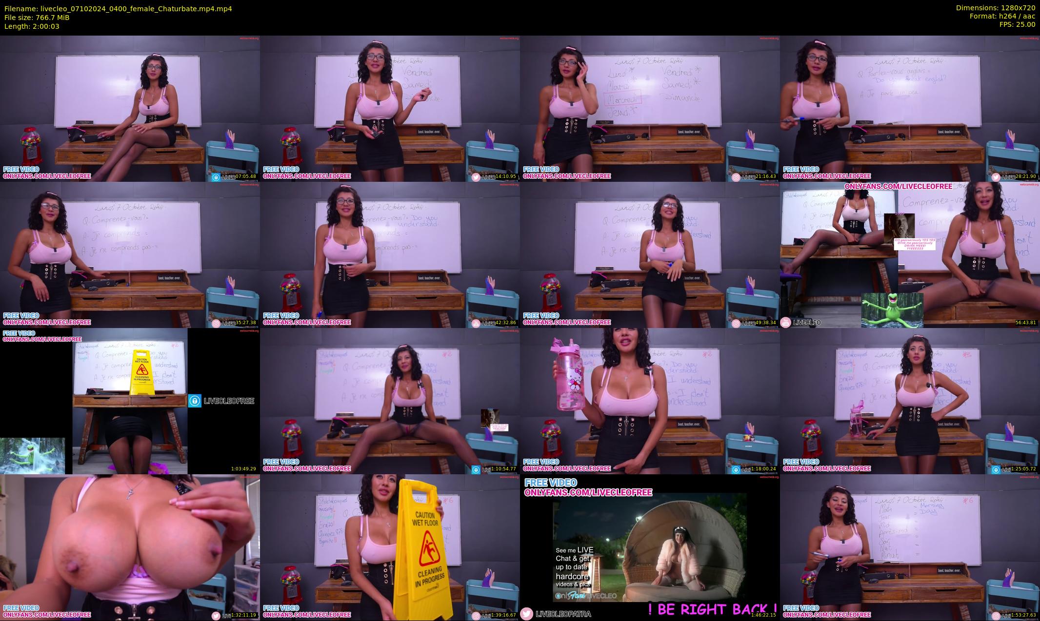 livecleo — 121 minute Chaturbate female cam show recording, 720p, Oct 7, 2024