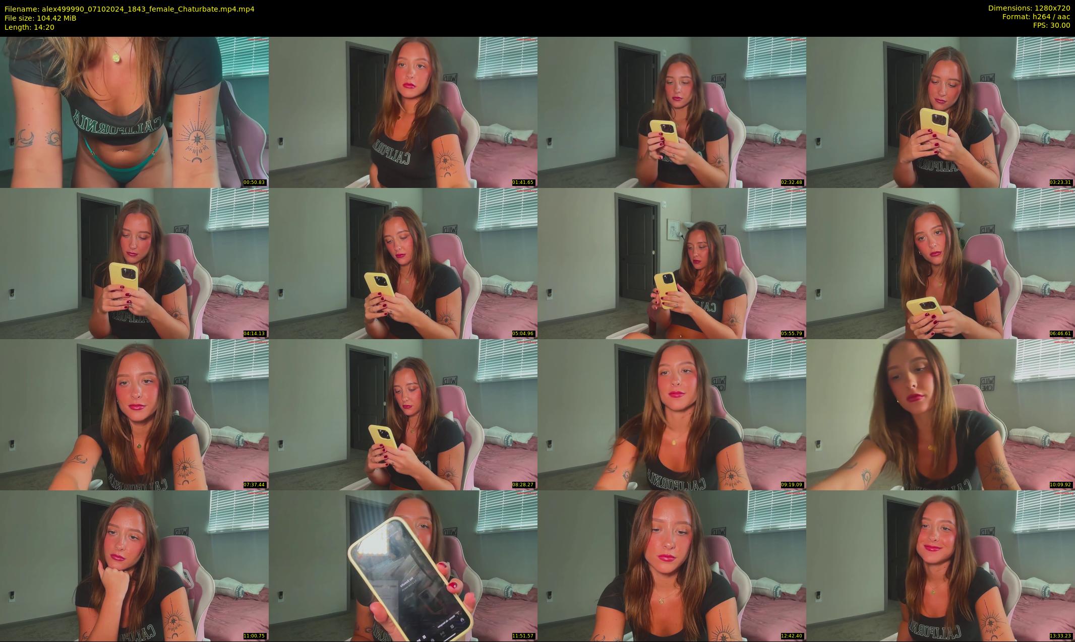 alex499990 — 15 minute Chaturbate female cam show recording, 720p, Oct 7, 2024