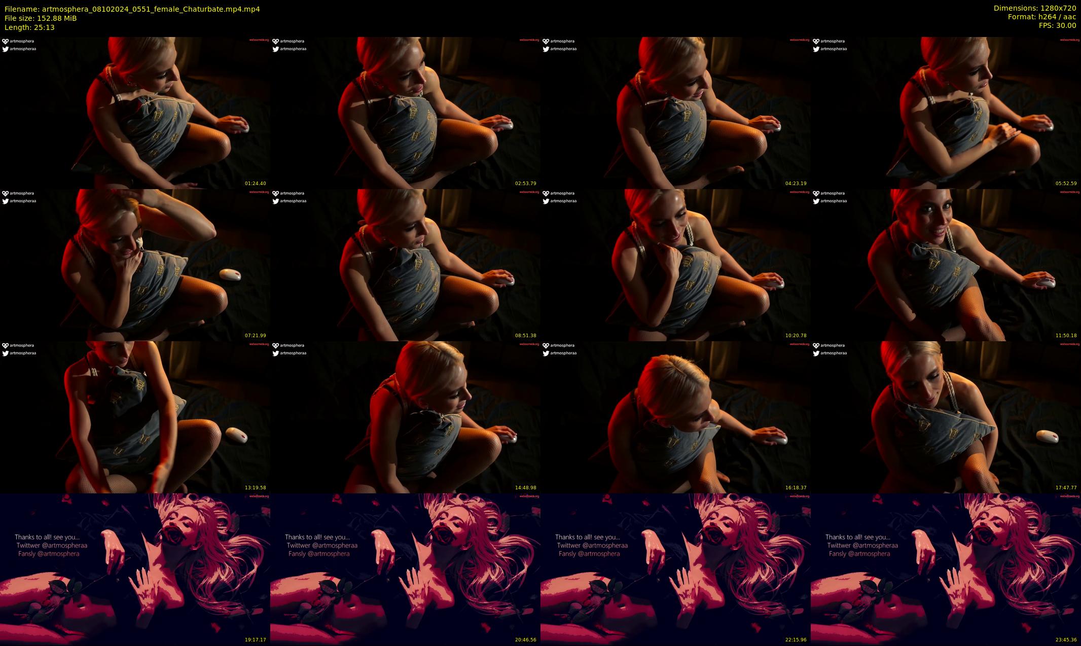 artmosphera — 26 minute Chaturbate female cam show recording, 720p, Oct 8, 2024