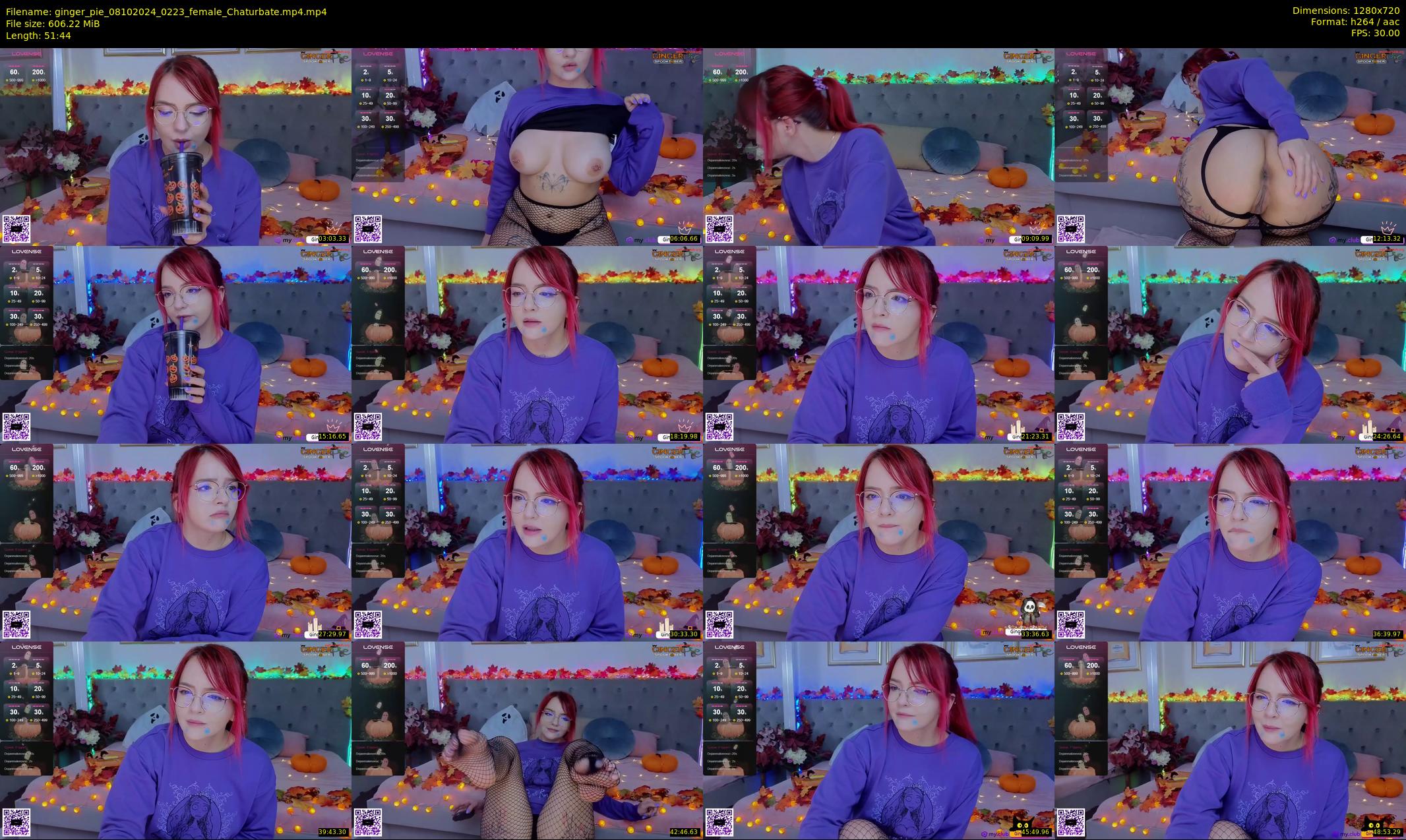 ginger_pie — 52 minute Chaturbate female cam show recording, 720p, Oct 8, 2024