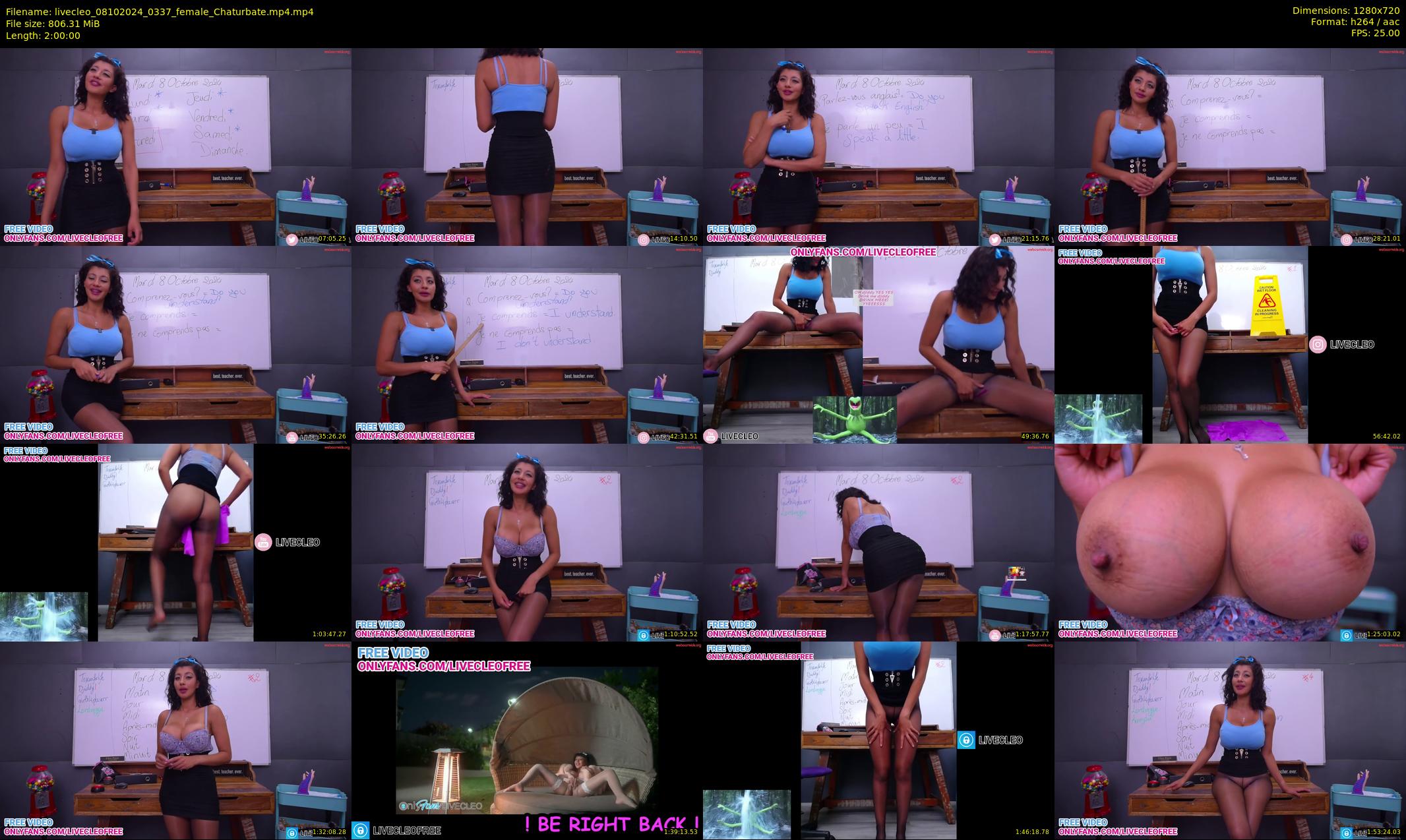 livecleo — 120 minute Chaturbate female cam show recording, 720p, Oct 8, 2024