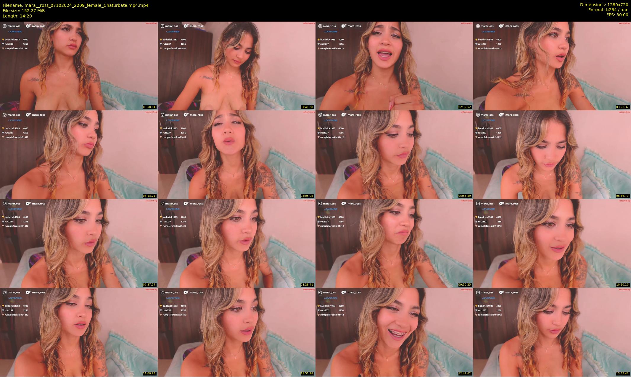 mara__ross — 15 minute Chaturbate female cam show recording, 720p, Oct 7, 2024