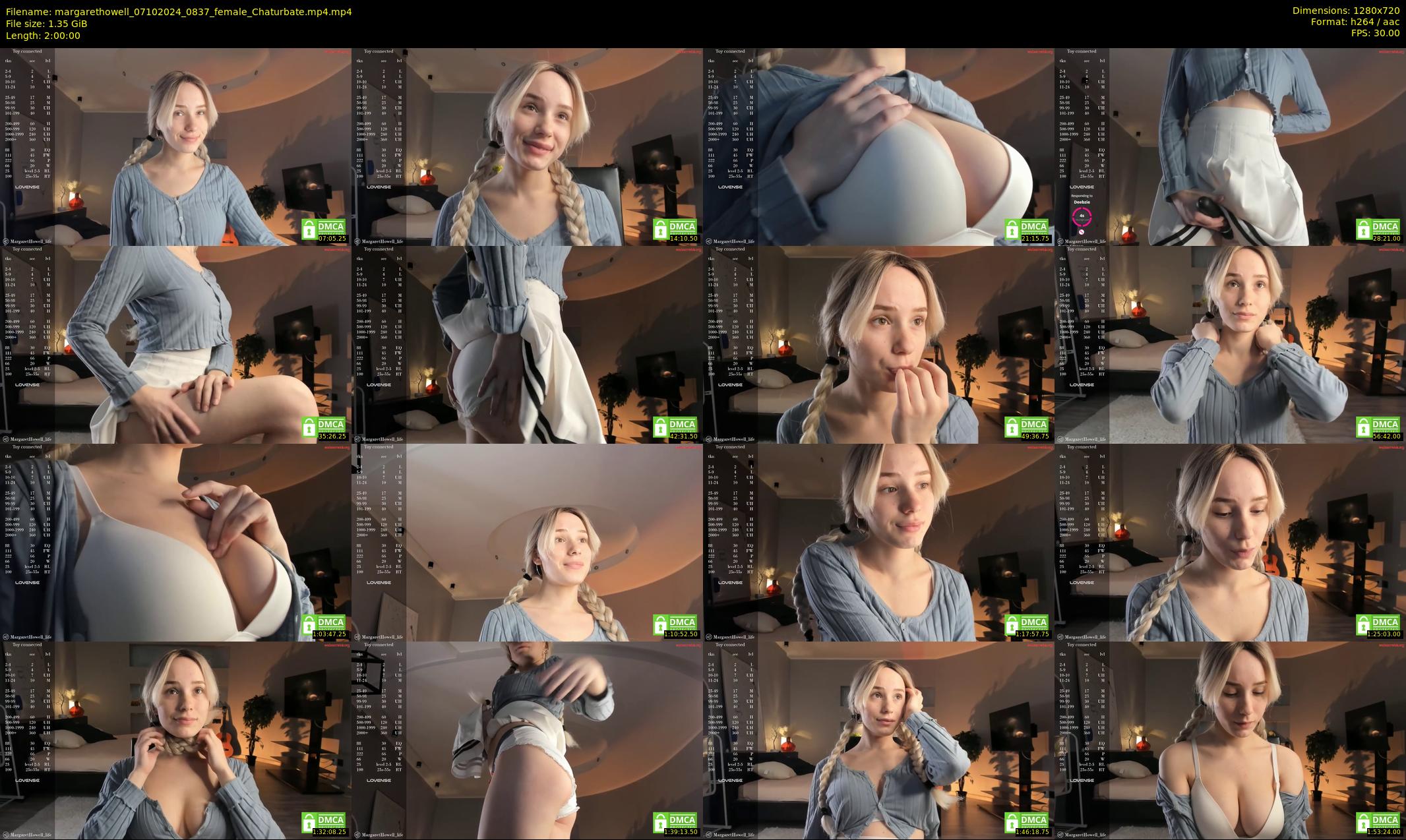 margarethowell — 120 minute Chaturbate female cam show recording, 720p, Oct 7, 2024