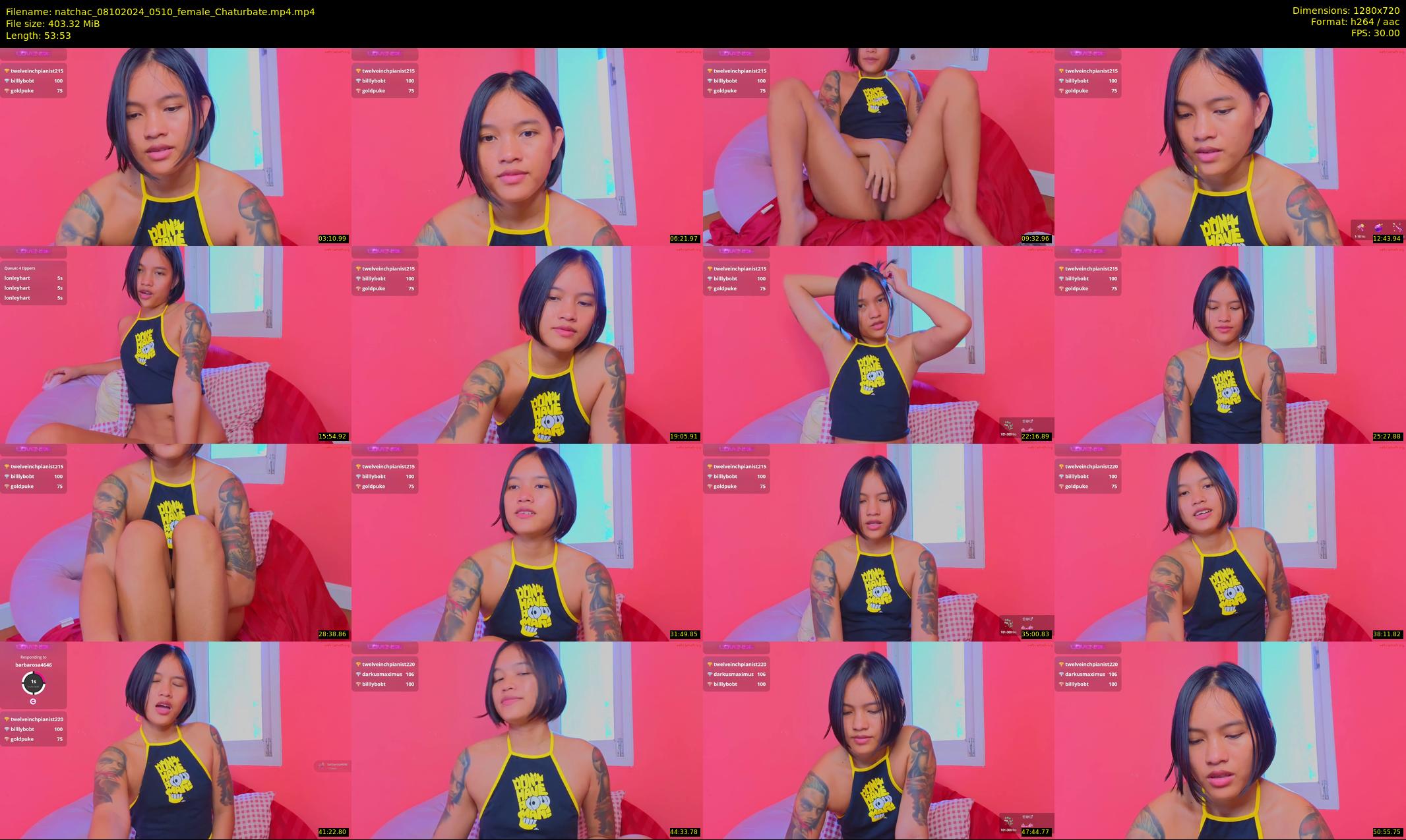 natchac — 54 minute Chaturbate female cam show recording, 720p, Oct 8, 2024