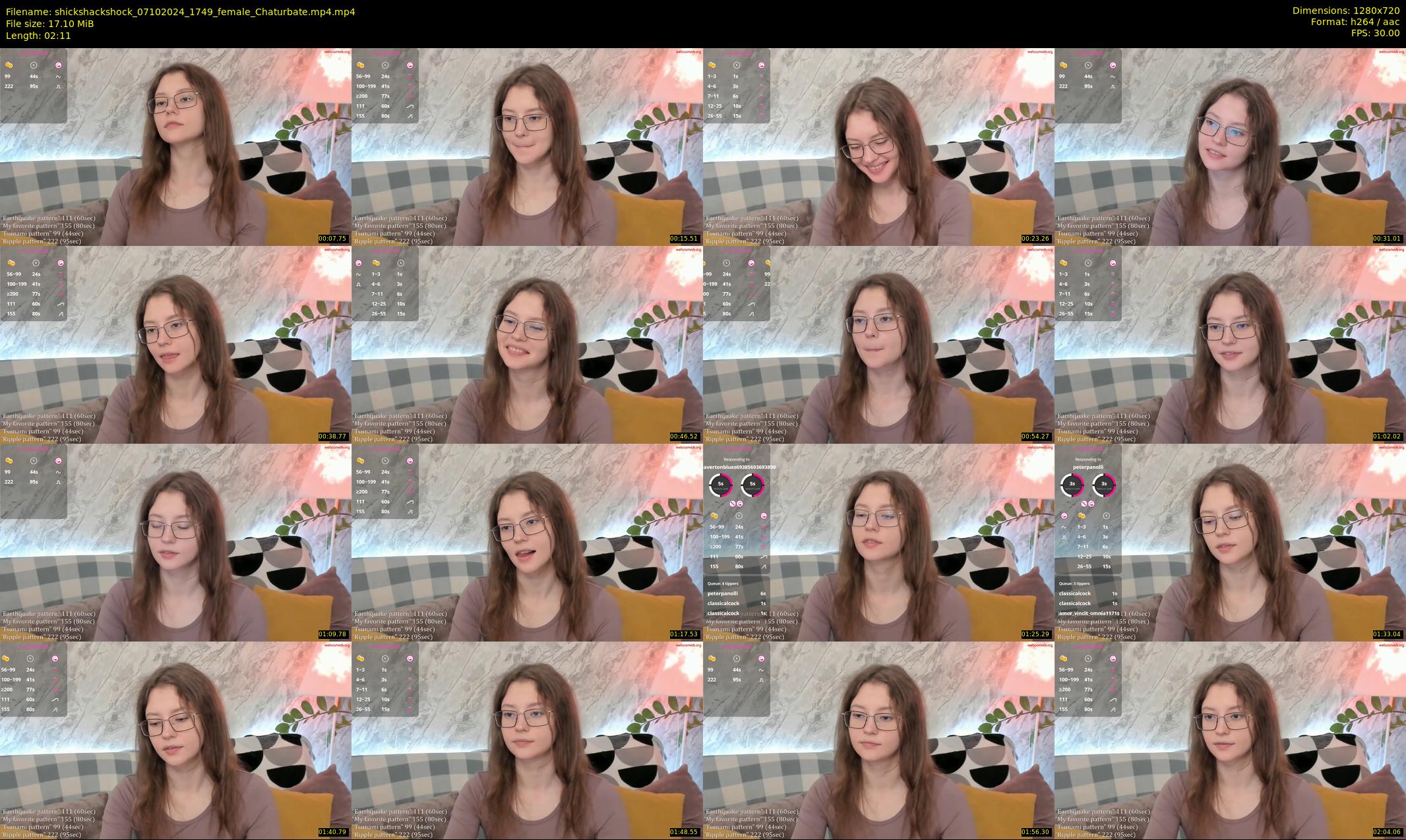 shickshackshock — 3 minute Chaturbate female cam show recording, 720p, Oct 7, 2024