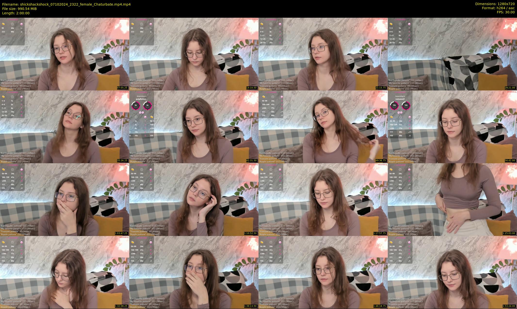 shickshackshock — 120 minute Chaturbate female cam show recording, 720p, Oct 7, 2024