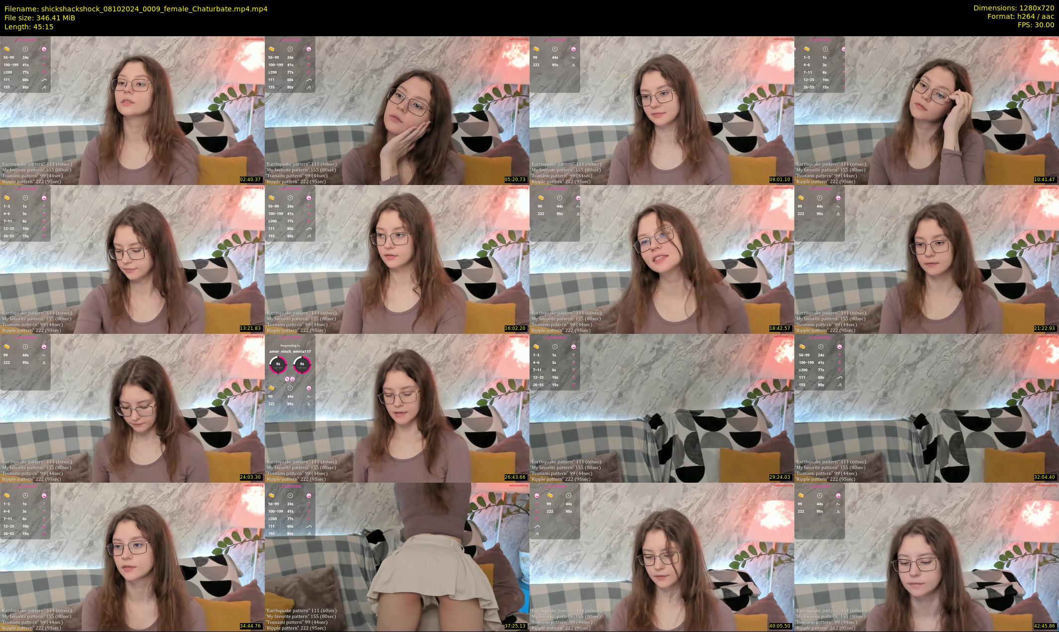 shickshackshock — 46 minute Chaturbate female cam show recording, 720p, Oct 8, 2024