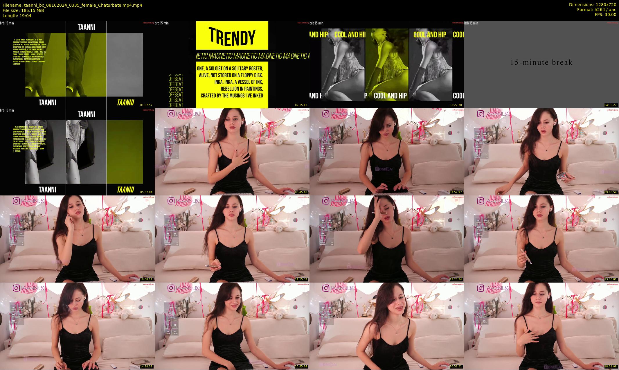 taanni_bc — 20 minute Chaturbate female cam show recording, 720p, Oct 8, 2024