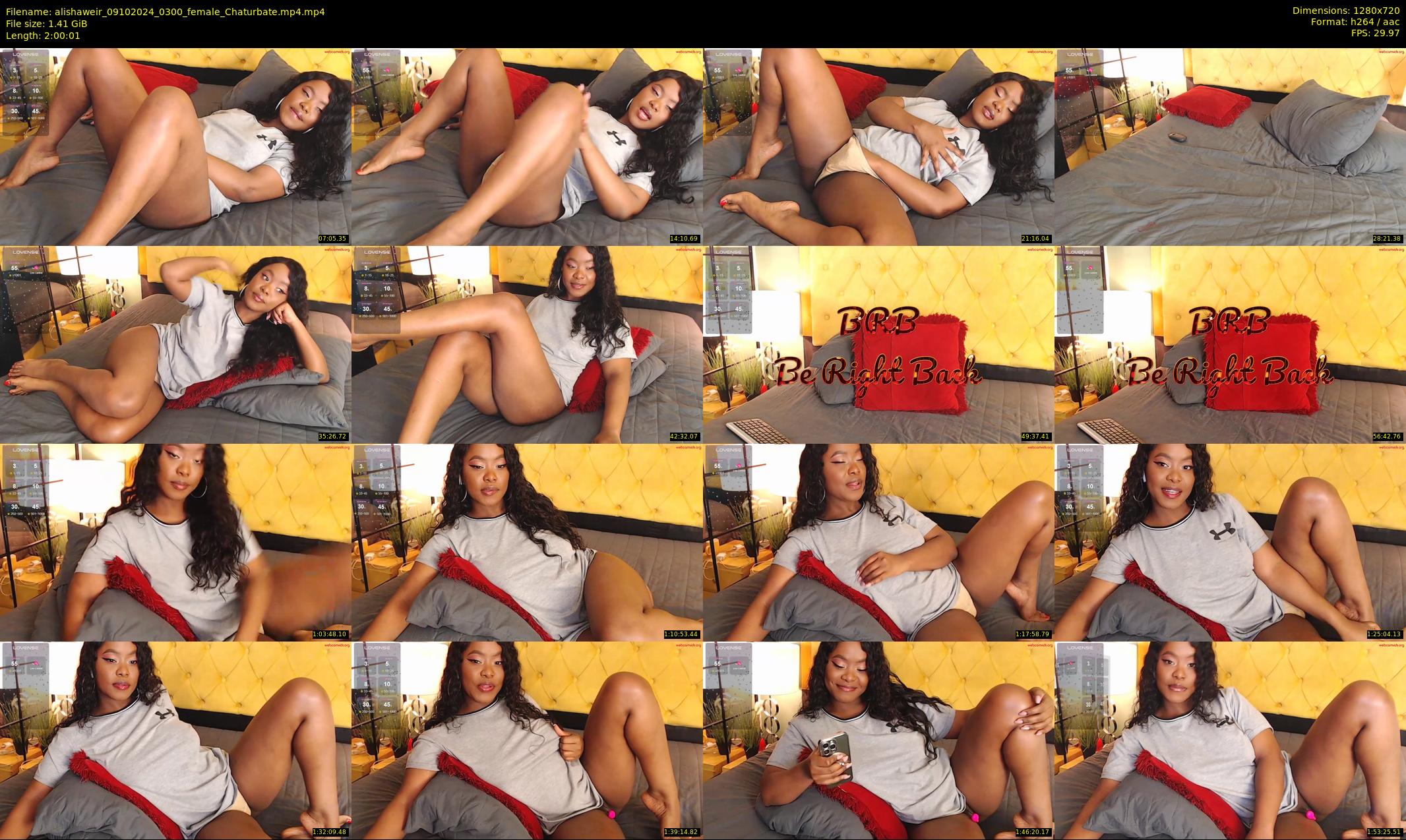 alishaweir — 121 minute Chaturbate female cam show recording, 720p, Oct 9, 2024