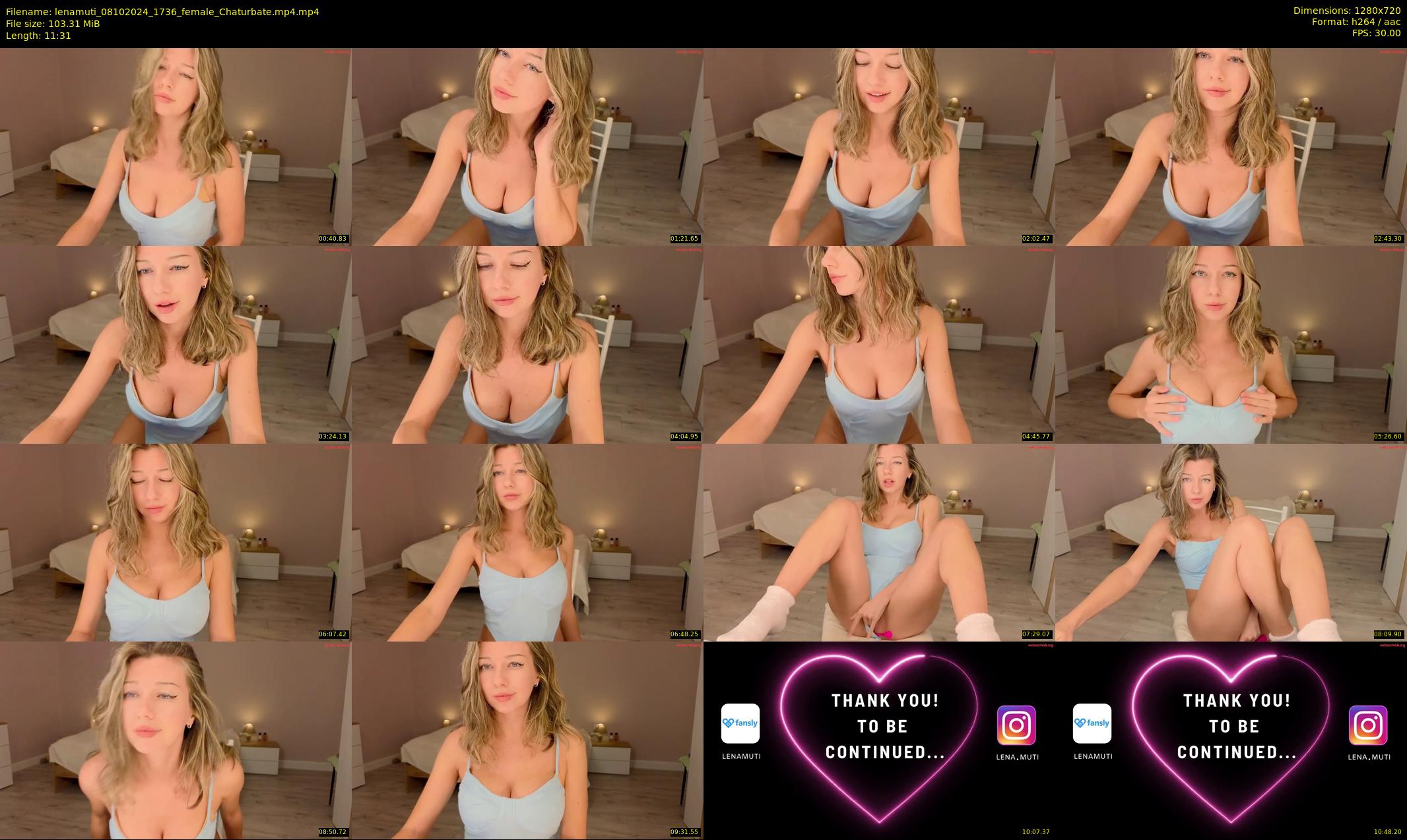lenamuti — 12 minute Chaturbate female cam show recording, 720p, Oct 8, 2024