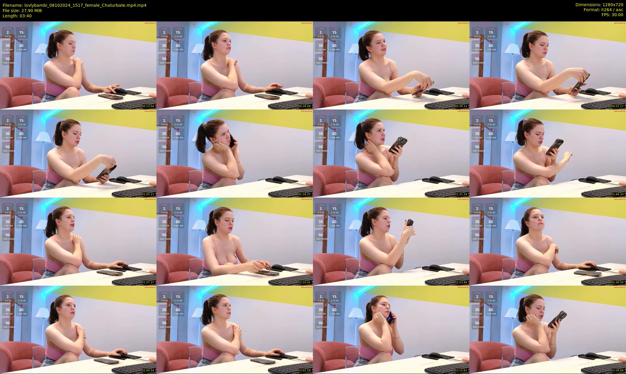 lovlybambi — 4 minute Chaturbate female cam show recording, 720p, Oct 8, 2024