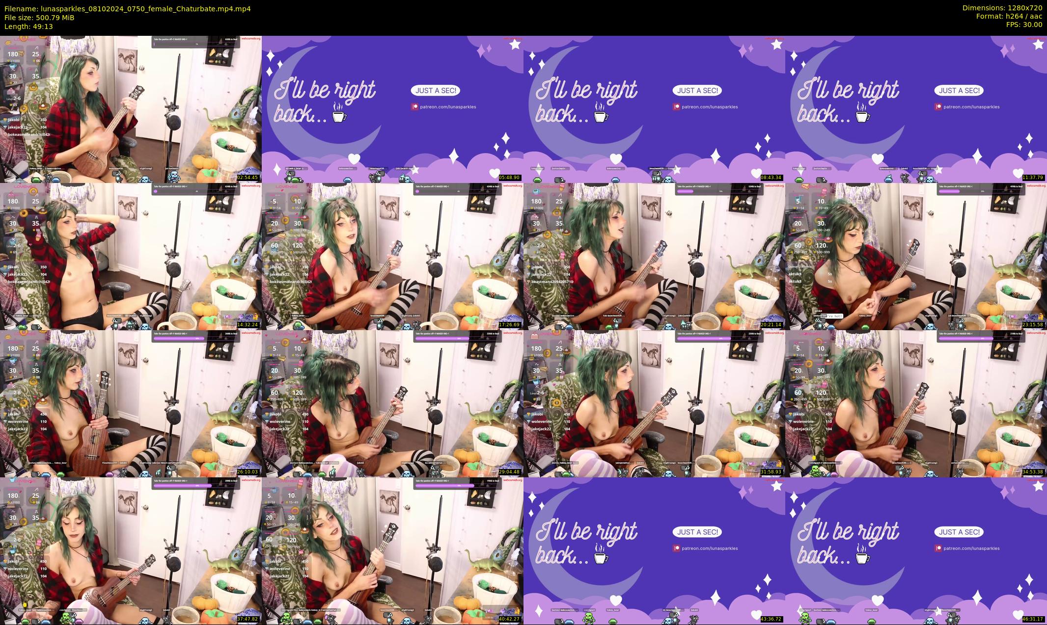 lunasparkles — 50 minute Chaturbate female cam show recording, 720p, Oct 8, 2024
