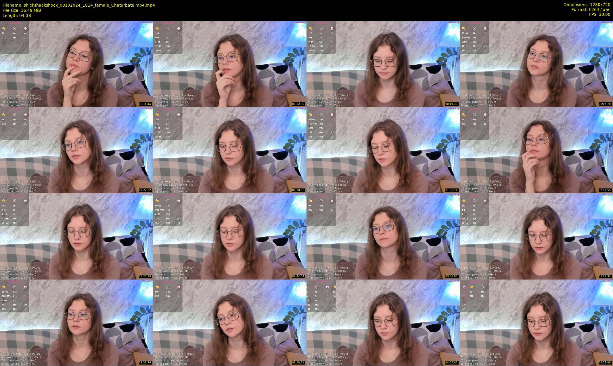 shickshackshock — 5 minute Chaturbate female cam show recording, 720p, Oct 8, 2024