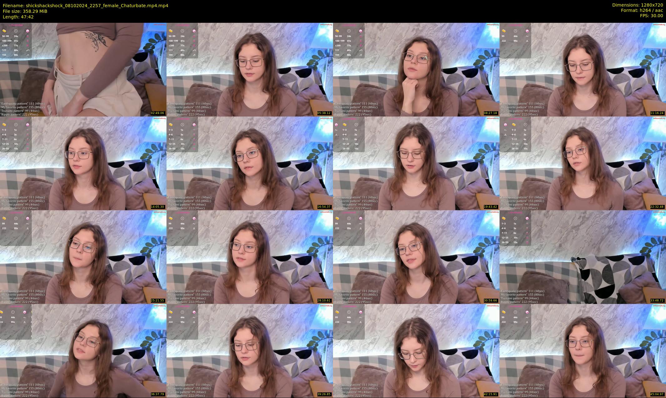 shickshackshock — 48 minute Chaturbate female cam show recording, 720p, Oct 8, 2024