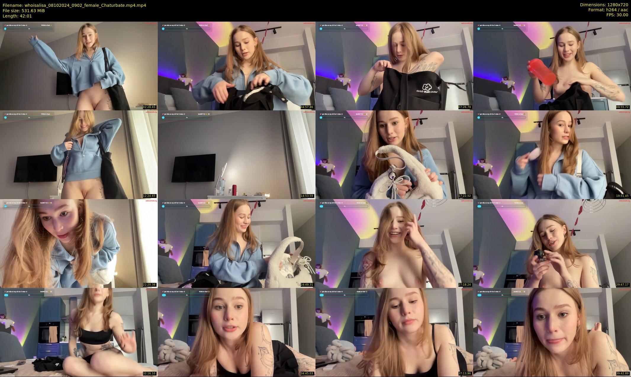 whoisalisa — 43 minute Chaturbate female cam show recording, 720p, Oct 8, 2024