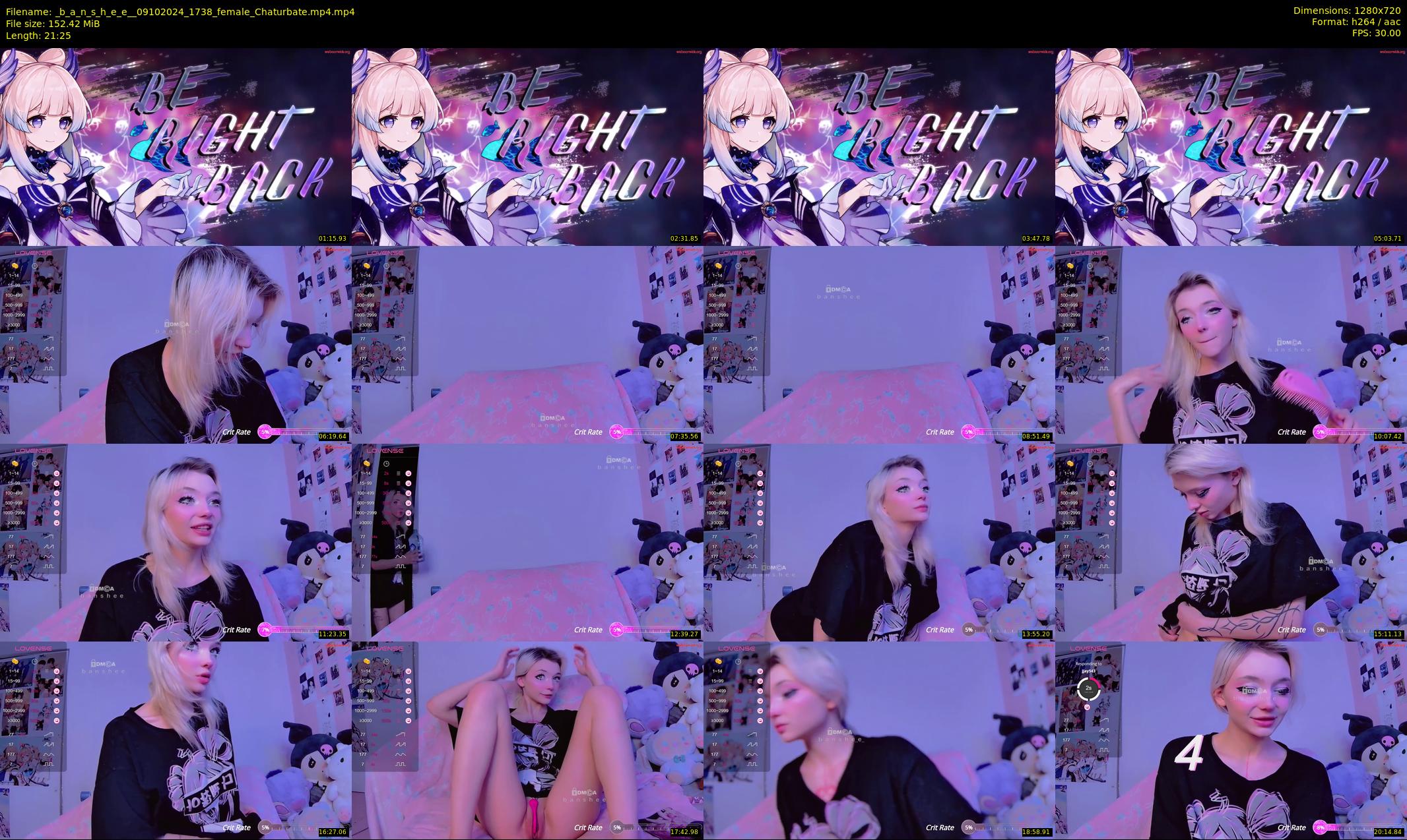 _b_a_n_s_h_e_e_ — 22 minute Chaturbate female cam show recording, 720p, Oct 9, 2024